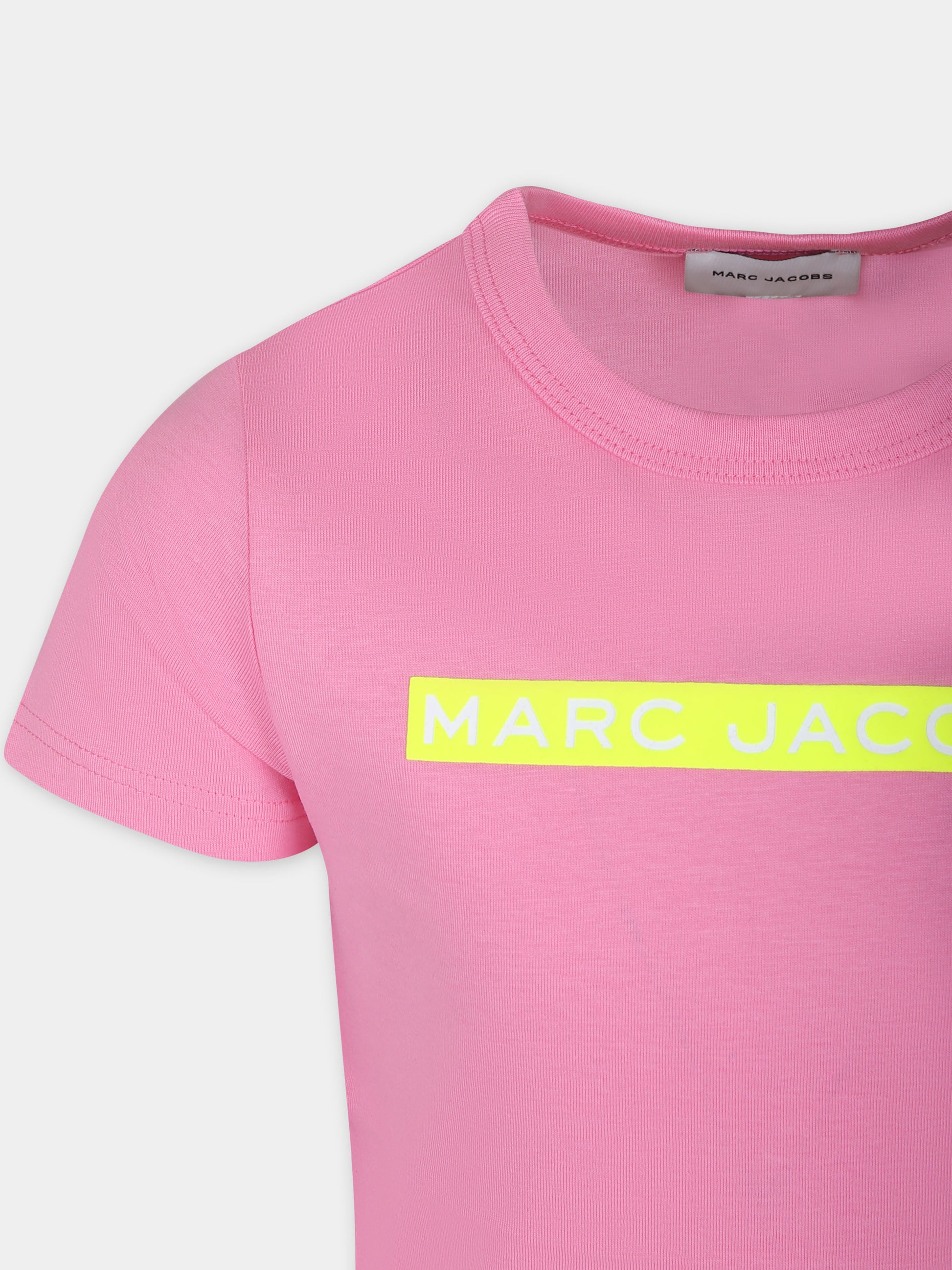 T-shirt rosa per bambina con logo,Marc Jacobs,W15651 44G