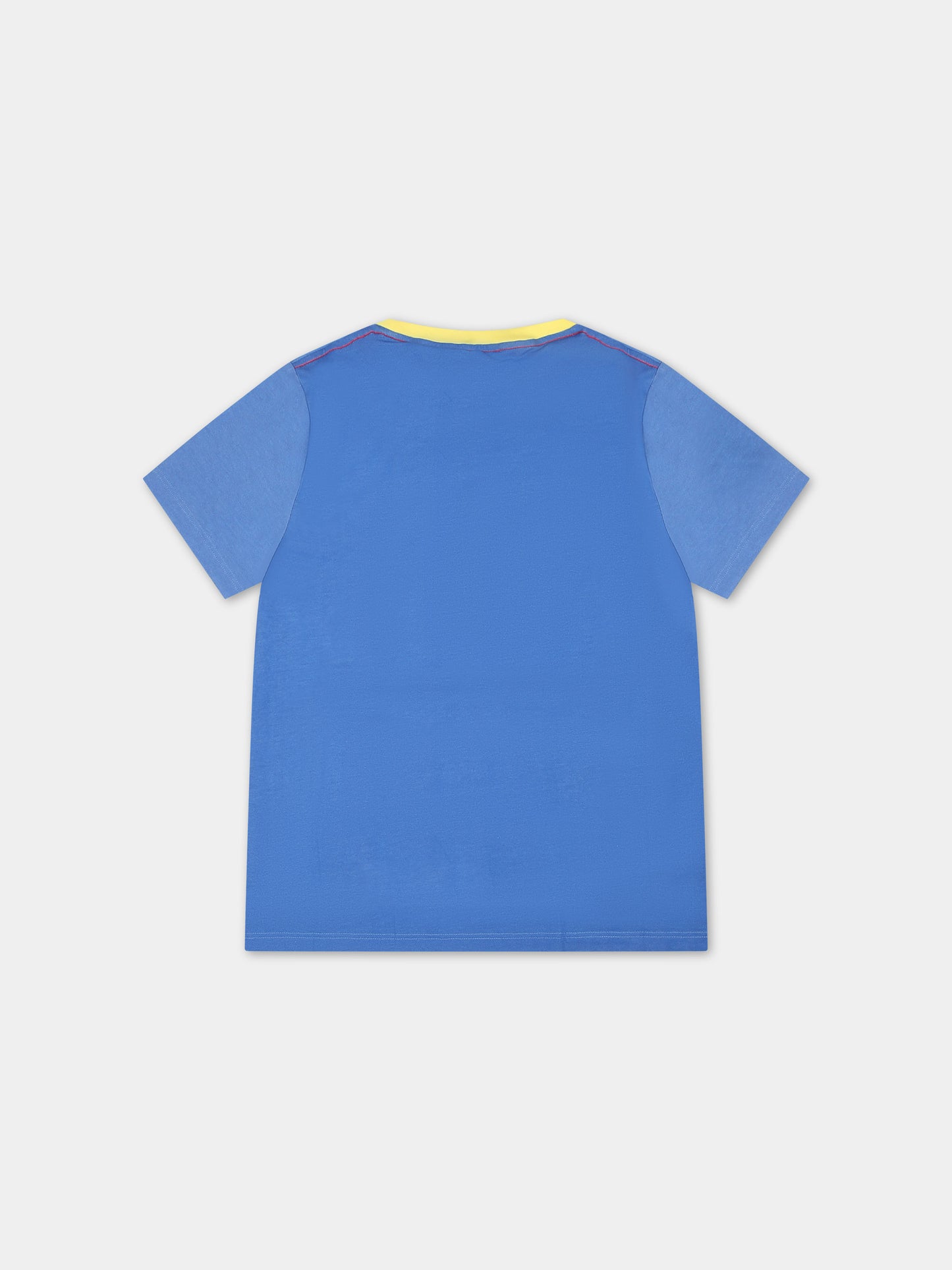 T-shirt azzurra per bambino con stampa Garfield,Marc Jacobs,W25589 784