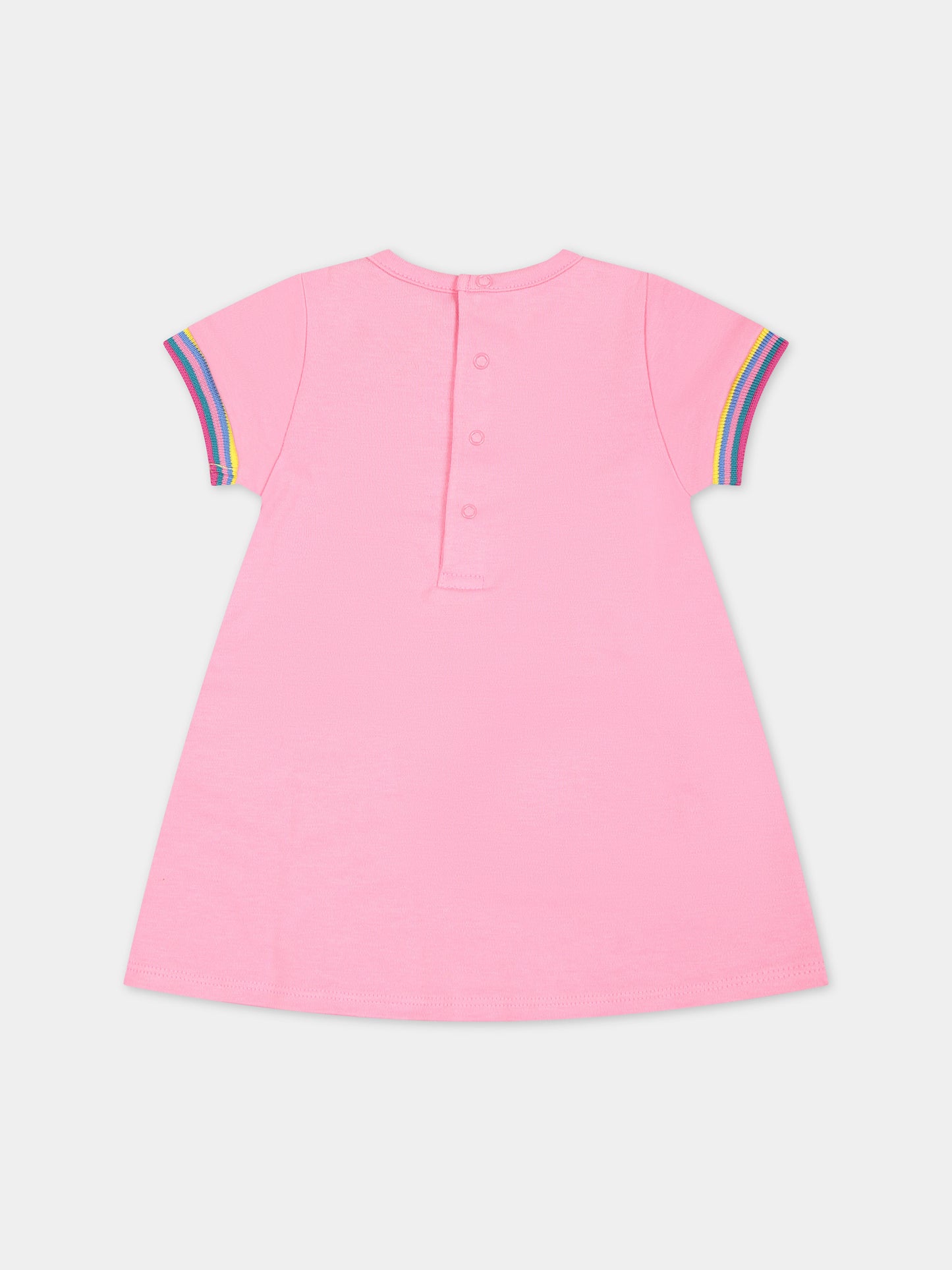 Vestito rosa per neonata con stampa borsa e logo,Marc Jacobs,W92021 44G