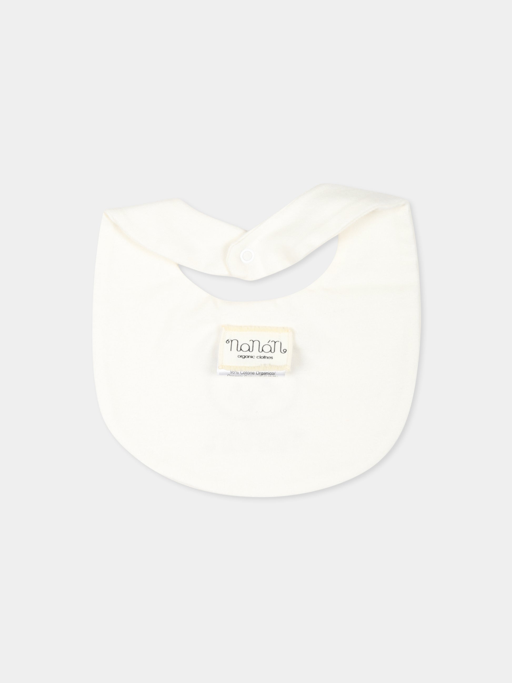 Bavaglino bianco per neonato con orso,Nanan,I24159B