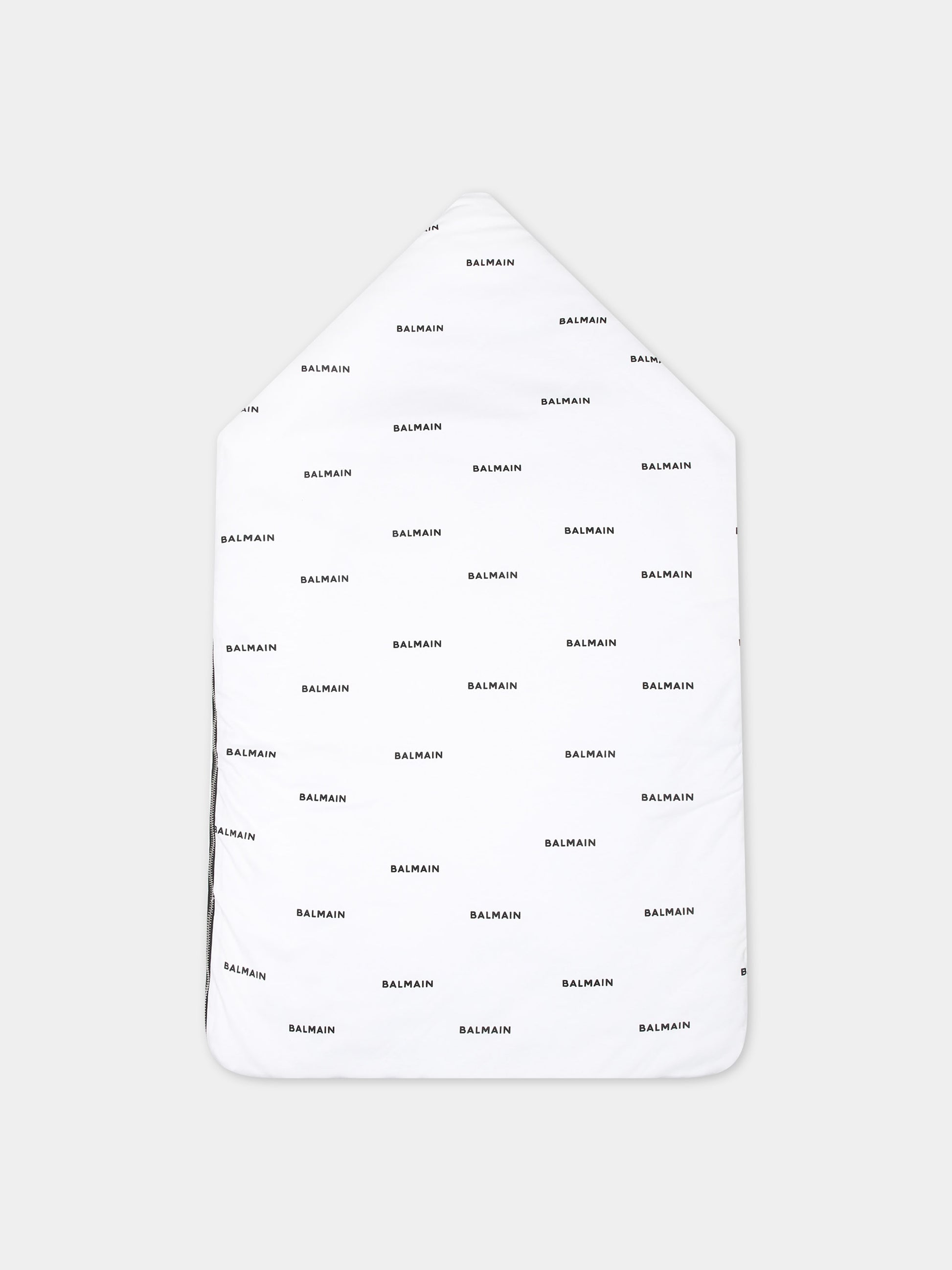 Sacco nanna bianco per neonati con logo all-over,Balmain Kids,6Q0A40 Z0199 100NE