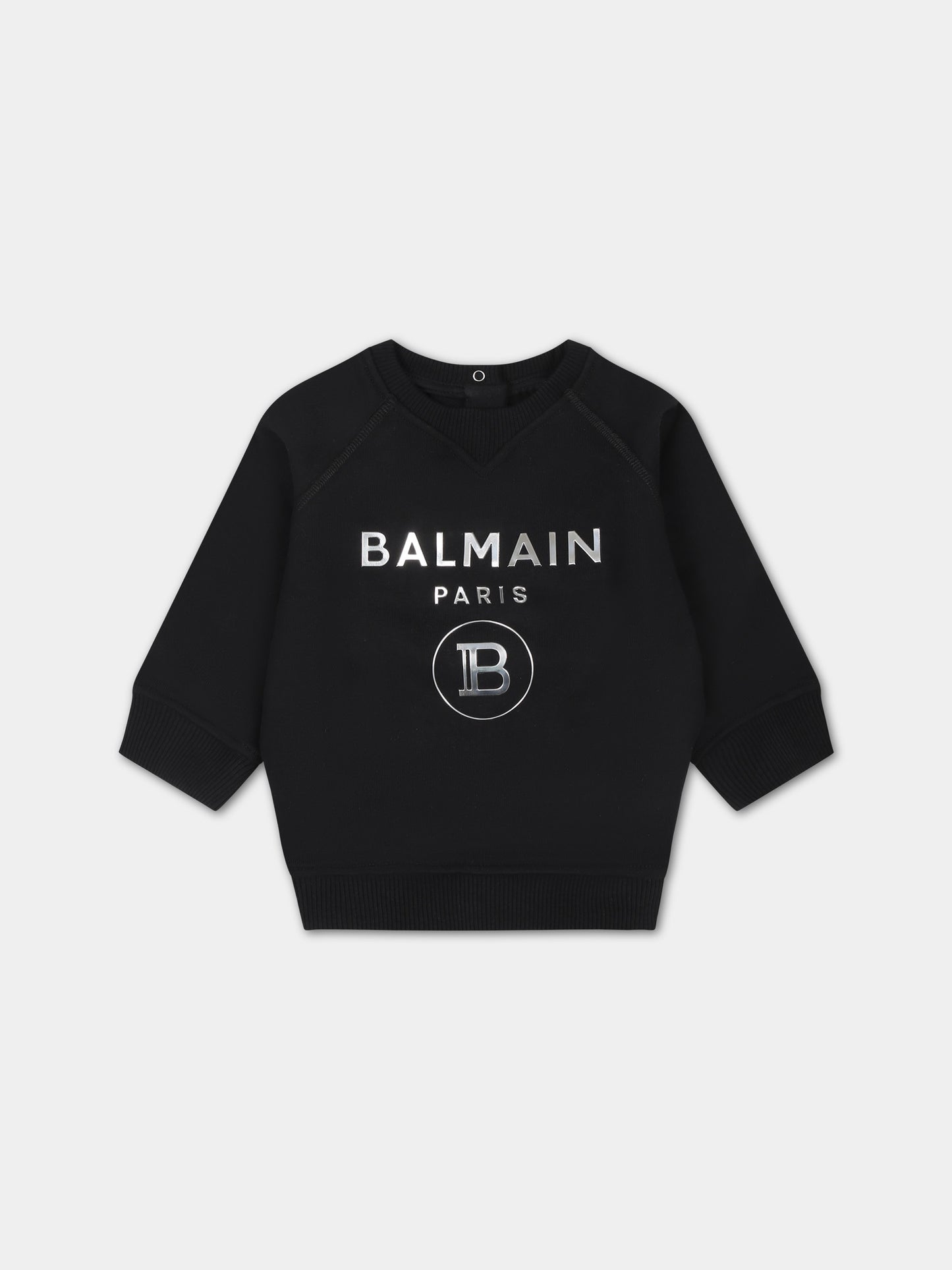 Felpa nera per neonati con logo,Balmain Kids,6Q4A20 Z0001 930AG