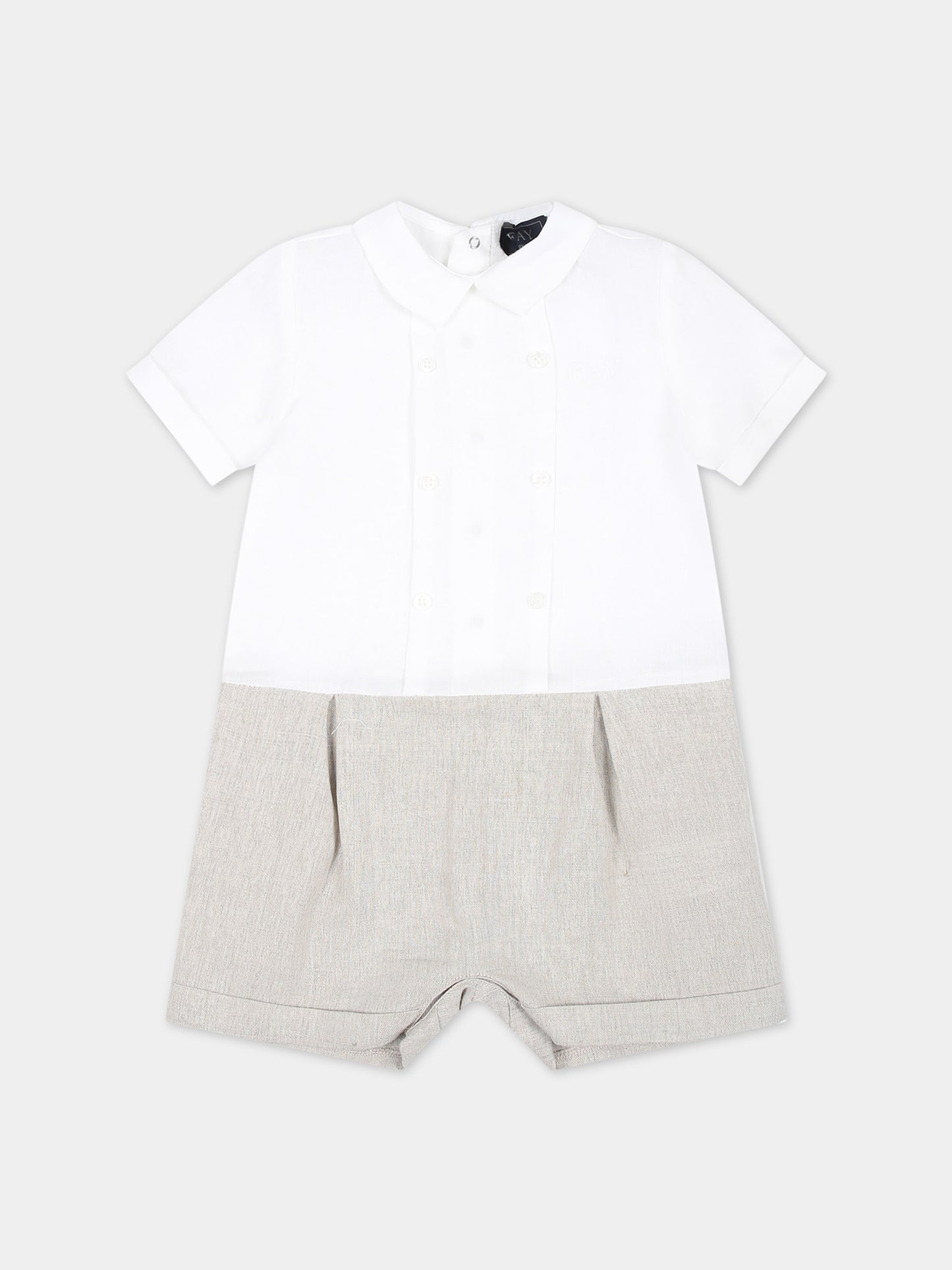 Pagliaccetto bianco per neonato con logo,Fay Kids,5Q6369 I0045 100BG