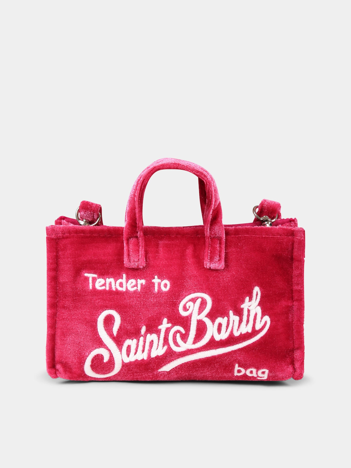 Borsa porta cellulare fucsia per bambina con logo,Mc2 Saint Barth,PHONE001 - 01341G