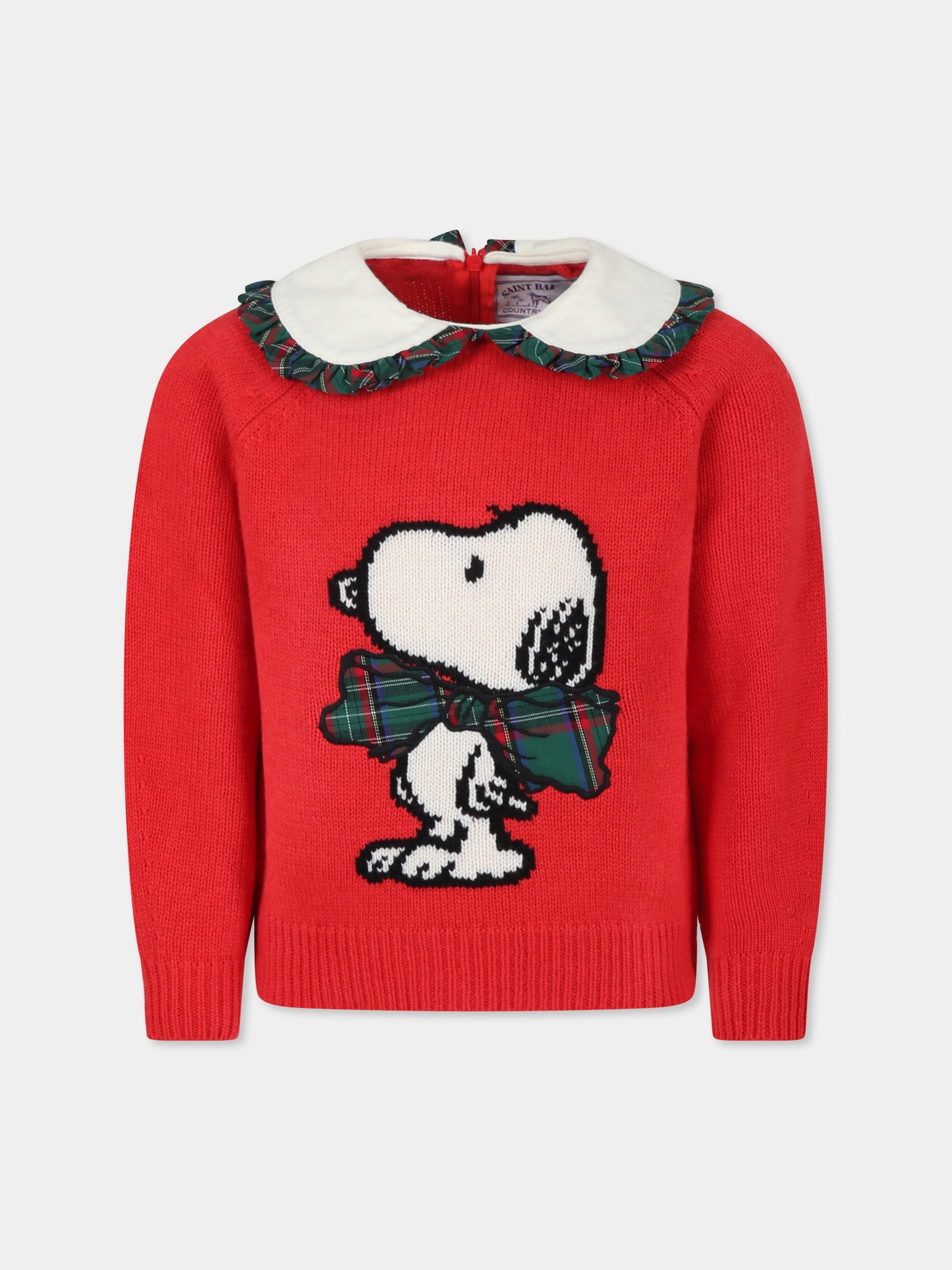 Maglione rosso per bambina con Snoopy,Mc2 Saint Barth,CAJ001 - 00053G