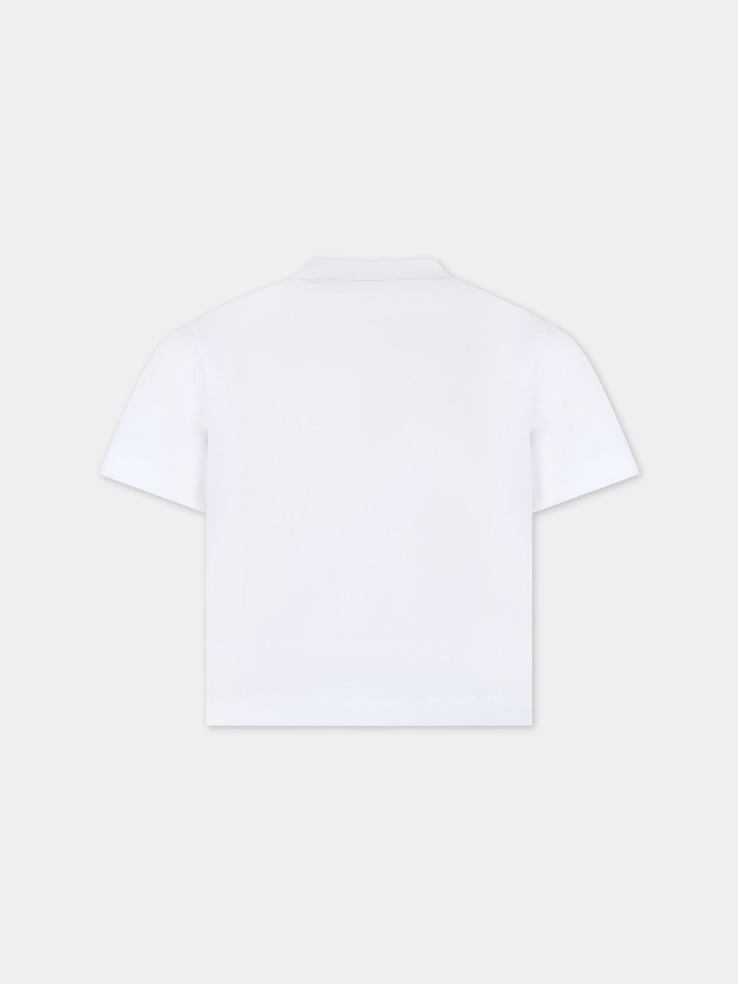 T-shirt crop bianca per bambina con logo,Marni Kids,M01027 M00NE 0M100