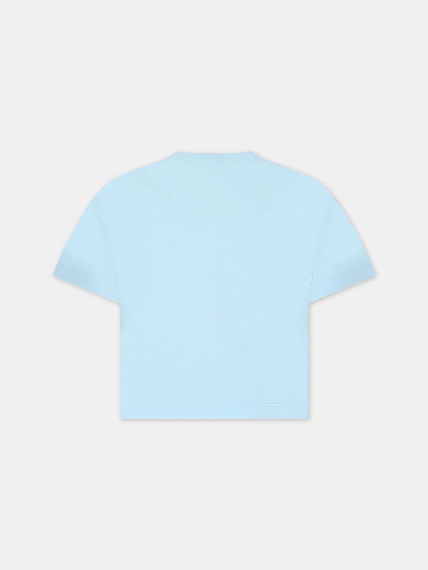 T-shirt crop celeste per bambina con logo,Marni Kids,M01027 M00NE 0M845