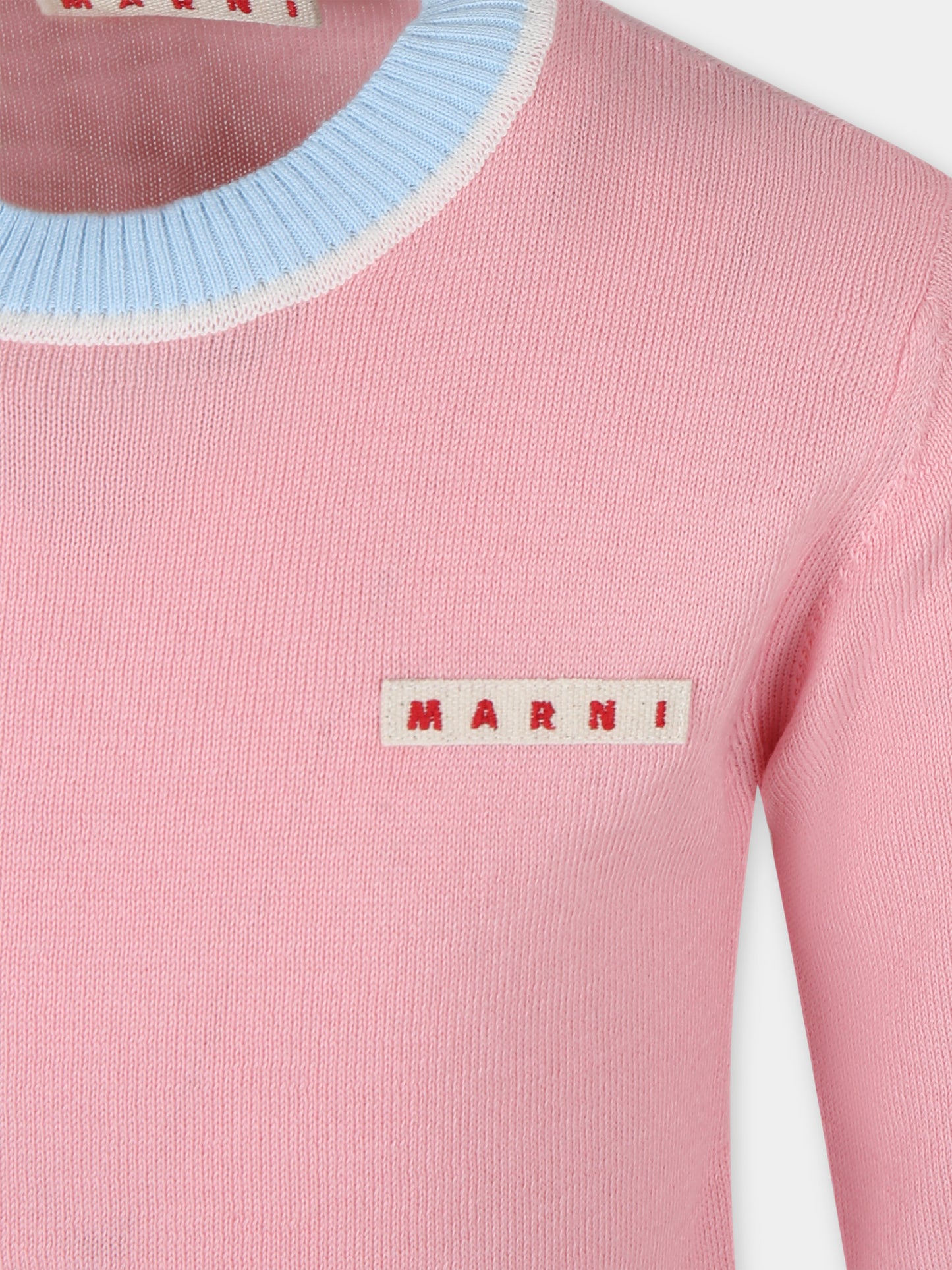 Maglione rosa per bambina con logo,Marni Kids,M01044 M00LT MK122F 0M340