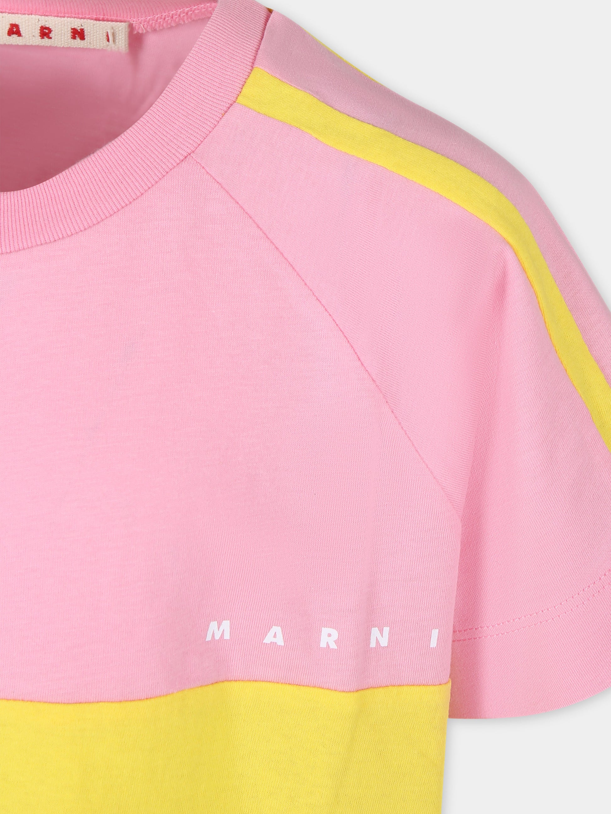 Vestito rosa per bambina con logo,Marni Kids,M01068 M00L9 MD252F 0M340