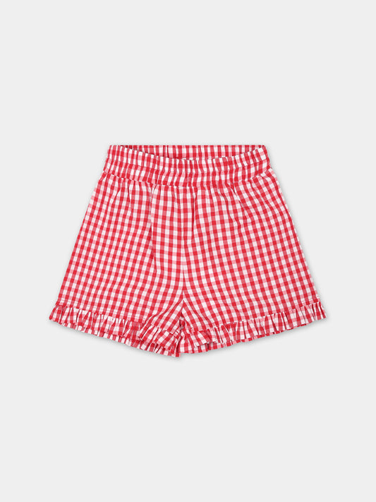 Shorts rossi per neonata con logo,Monnalisa,39C413 3042 9943