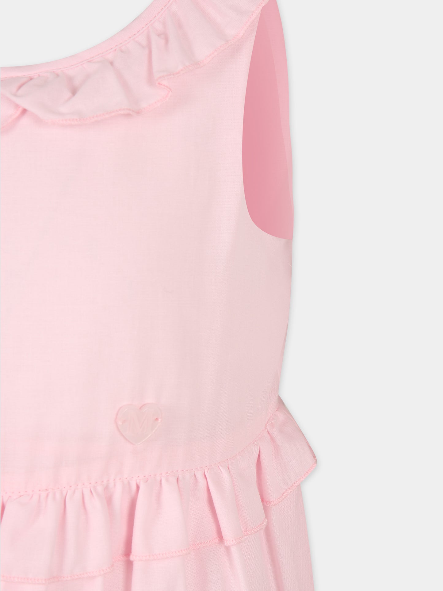 Vestito rosa per bambina con cuore,Monnalisa,17C908 3103 0090