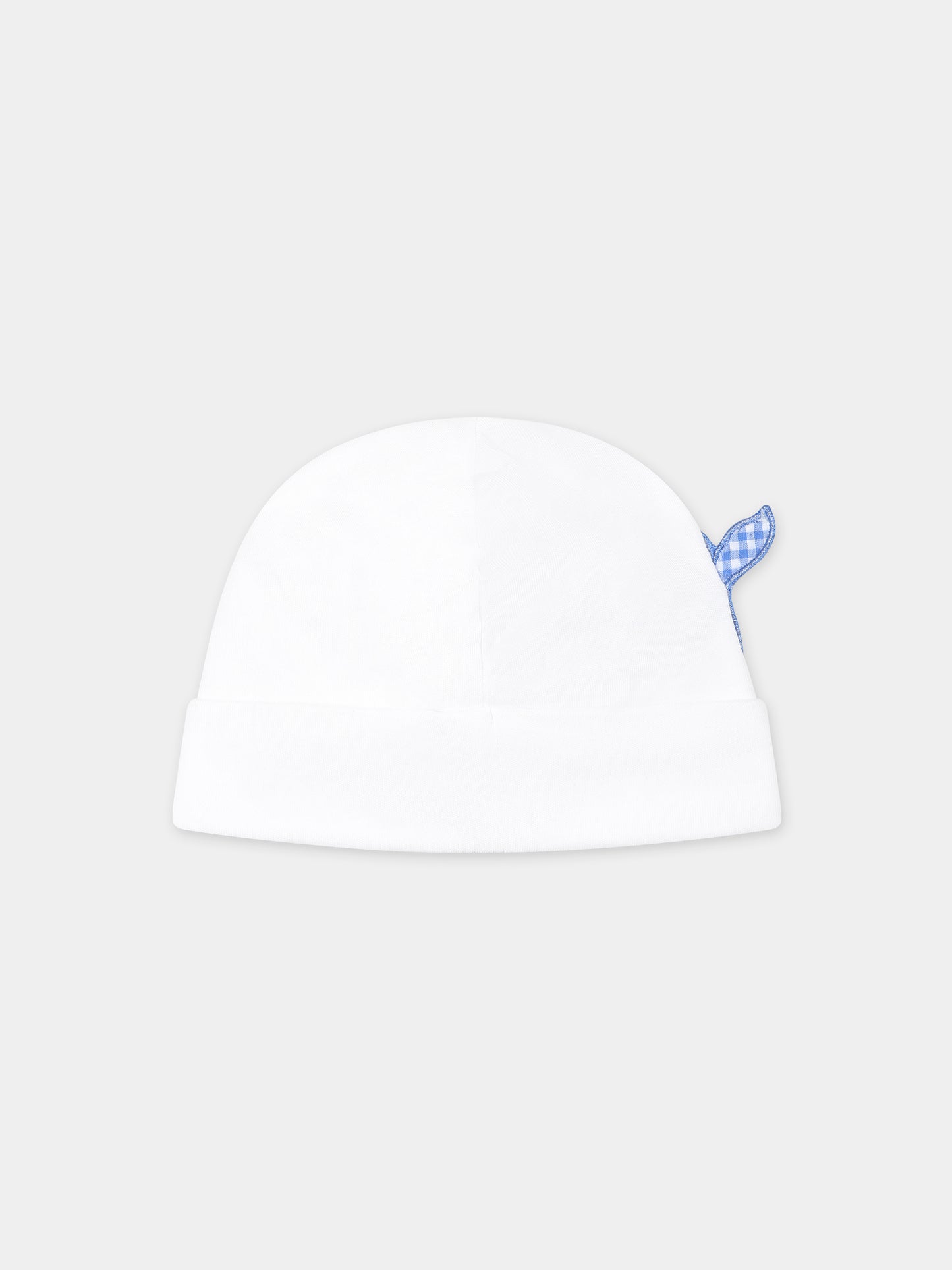 Cappello bianco per neonato con balena e logo,Monnalisa,22C008 3000 9954