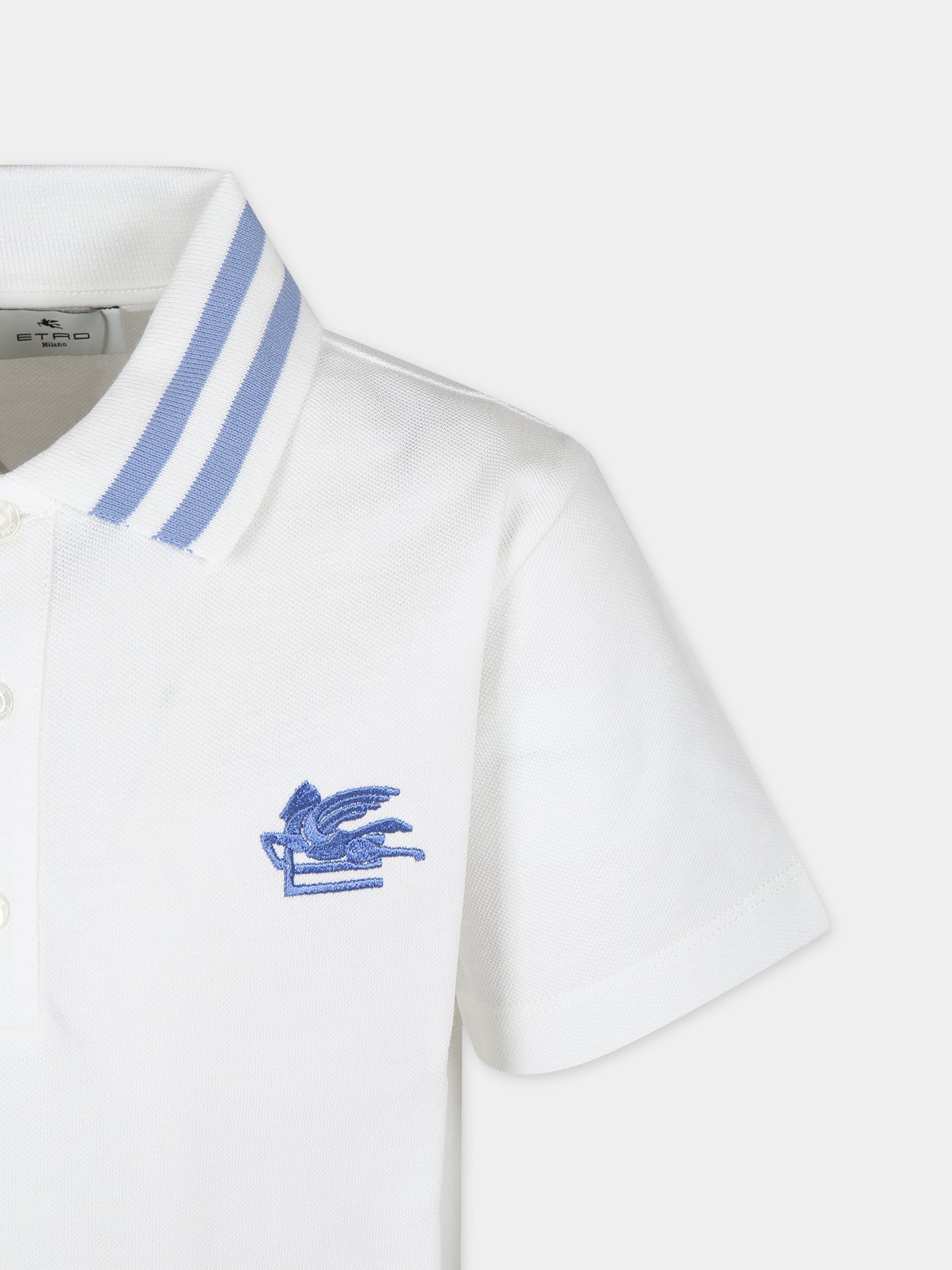 Polo avorio per bambino con Pegaso,Etro,GU8P31 Z2119 101AZ