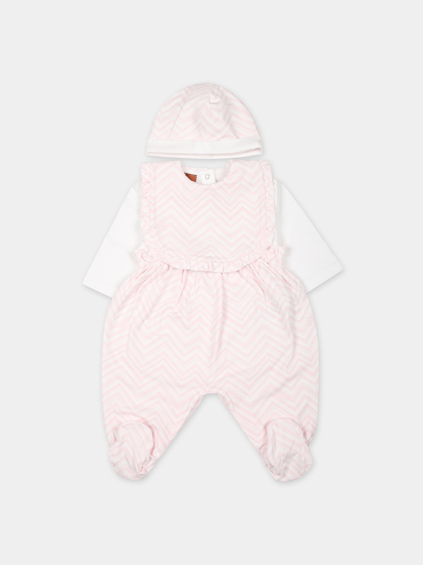 Set bianco per neonata con motivo chevron,Missoni,MUB020 J0394 100RS