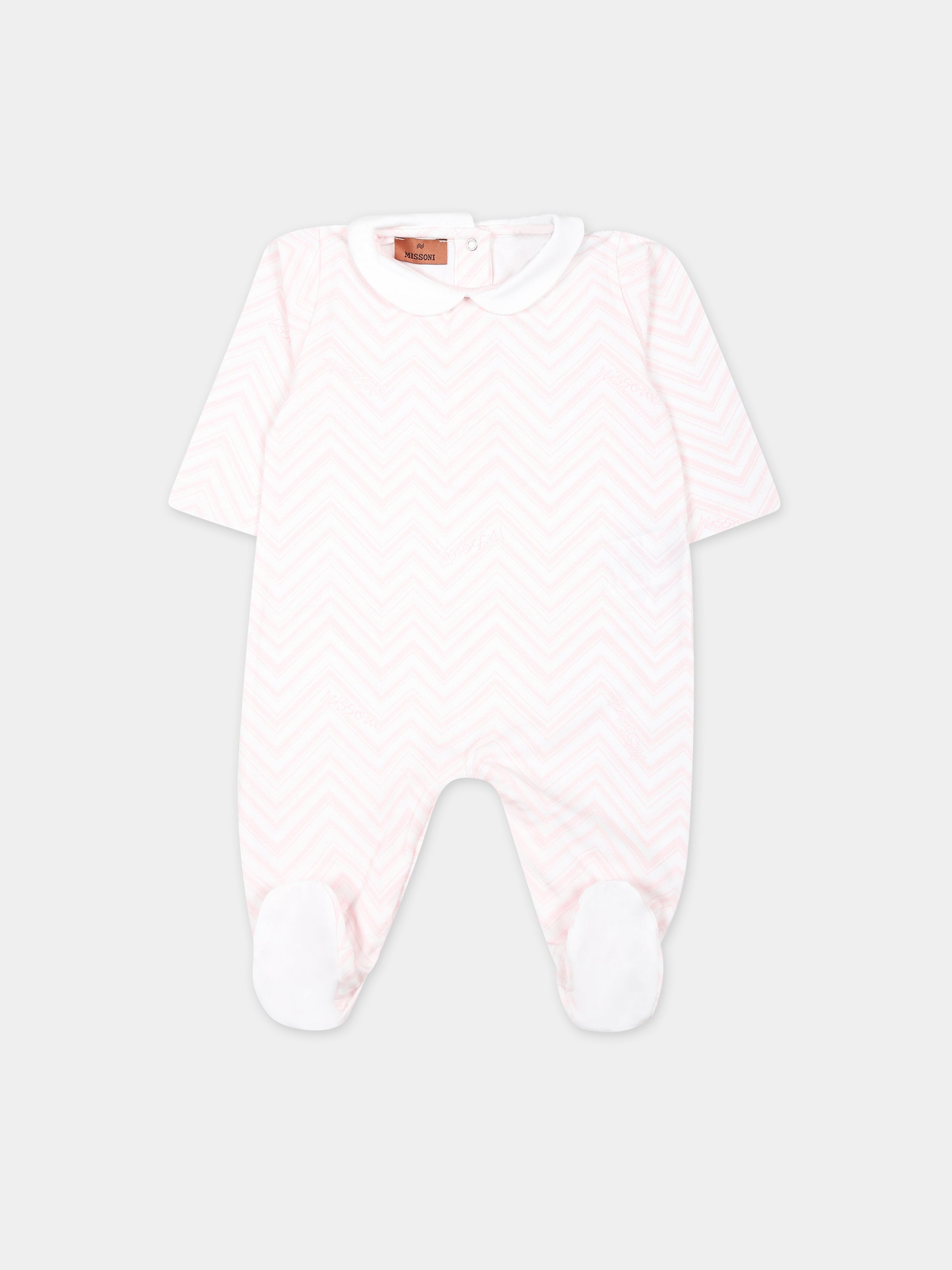 Completo bianco per neonata con motivo chevron,Missoni,MUB510 J0394 100RS