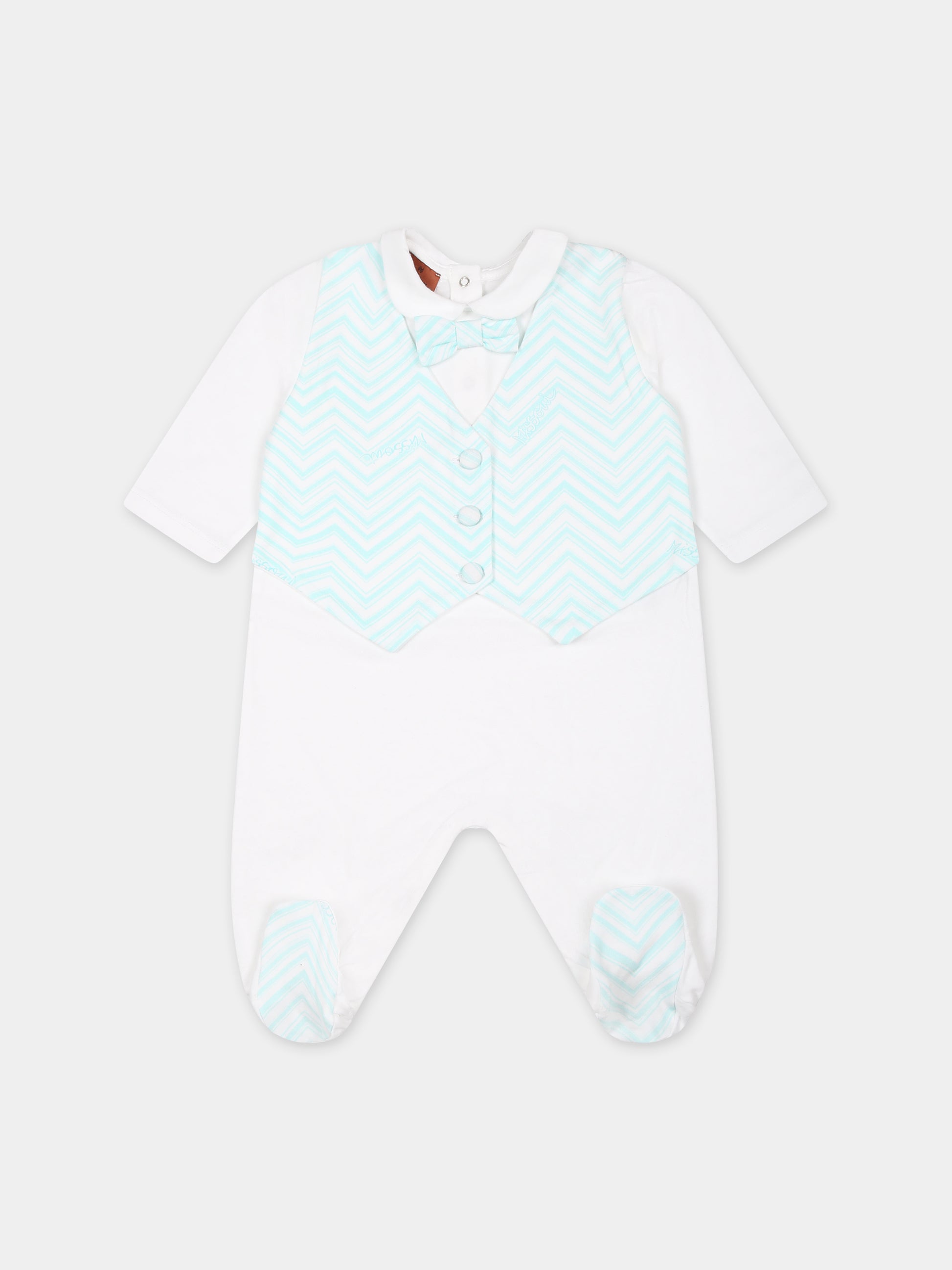 Set bianco per neonato con motivo chevron,Missoni,MUB540 J0394 100CE