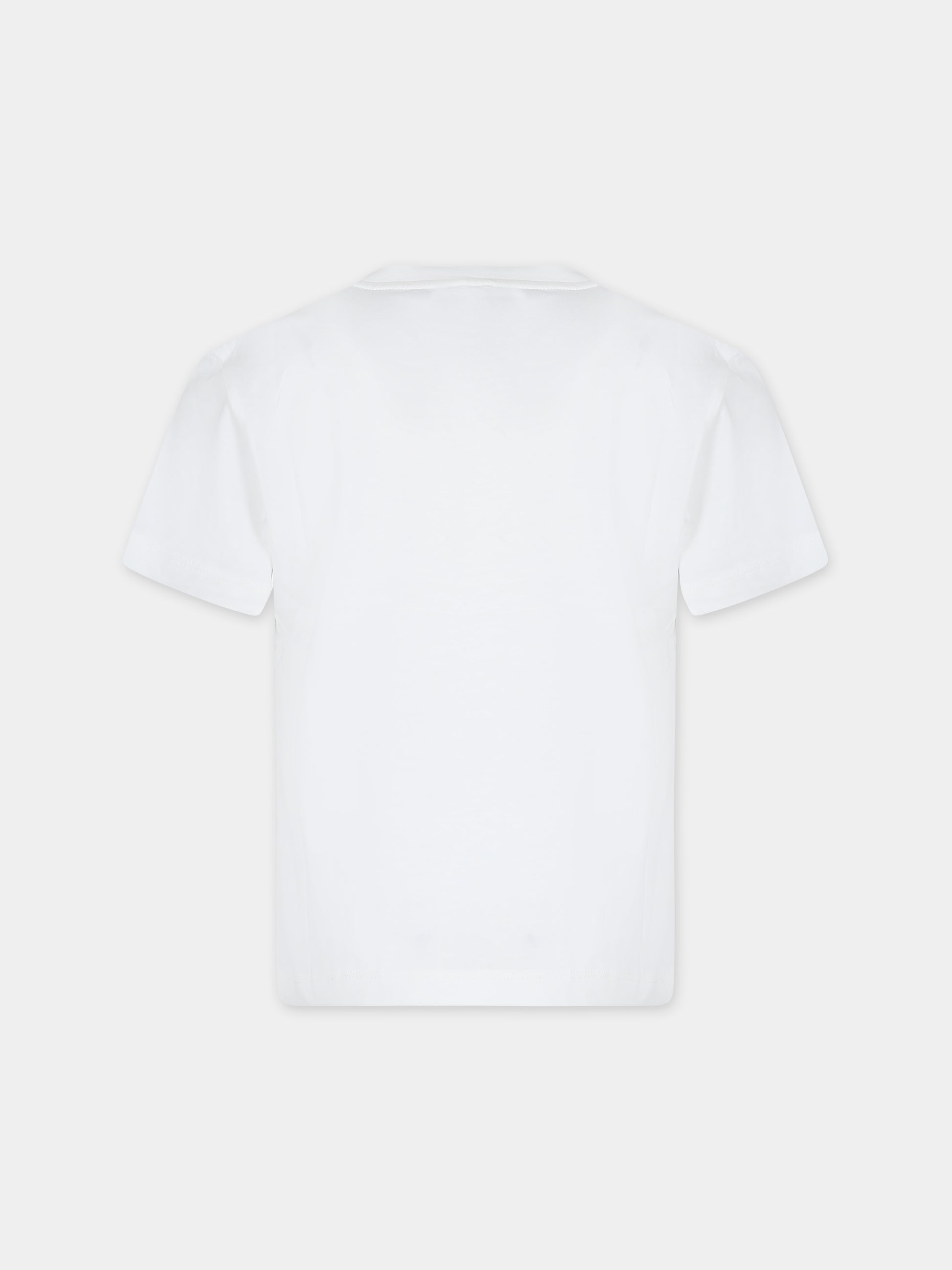 T-shirt avorio per bambino con stampa occhiali,Stella Mccartney Kids,TU8Q51 Z0434 101