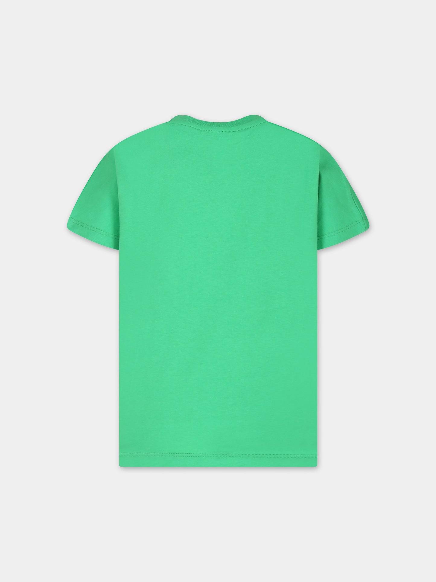 T-shirt verde per bambini con logo,Msgm Kids,S4MSJUTH006 080