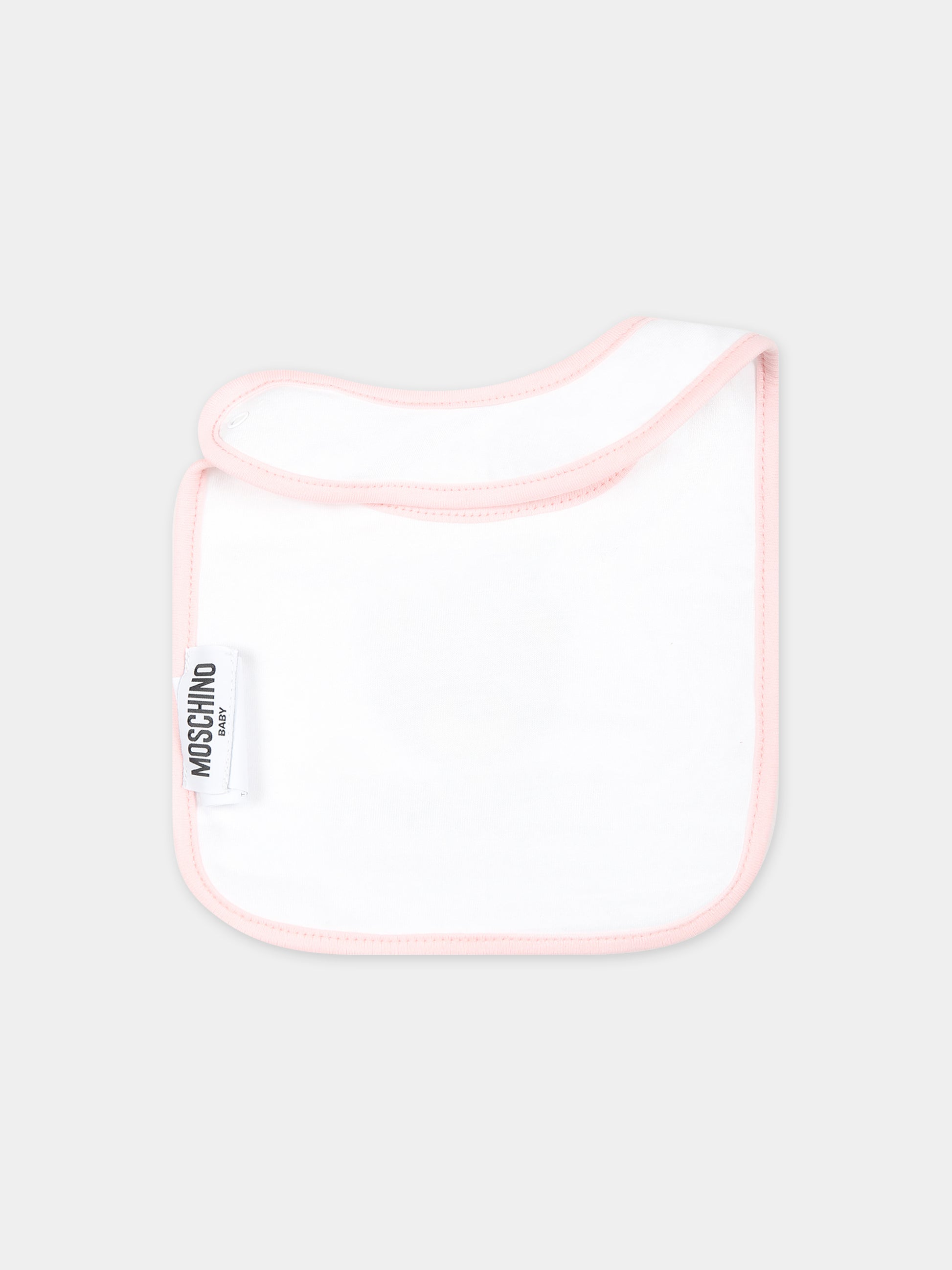 Set bianco per neonata con Teddy Bear e logo,Moschino Kids,MUY062 LAA33 50206