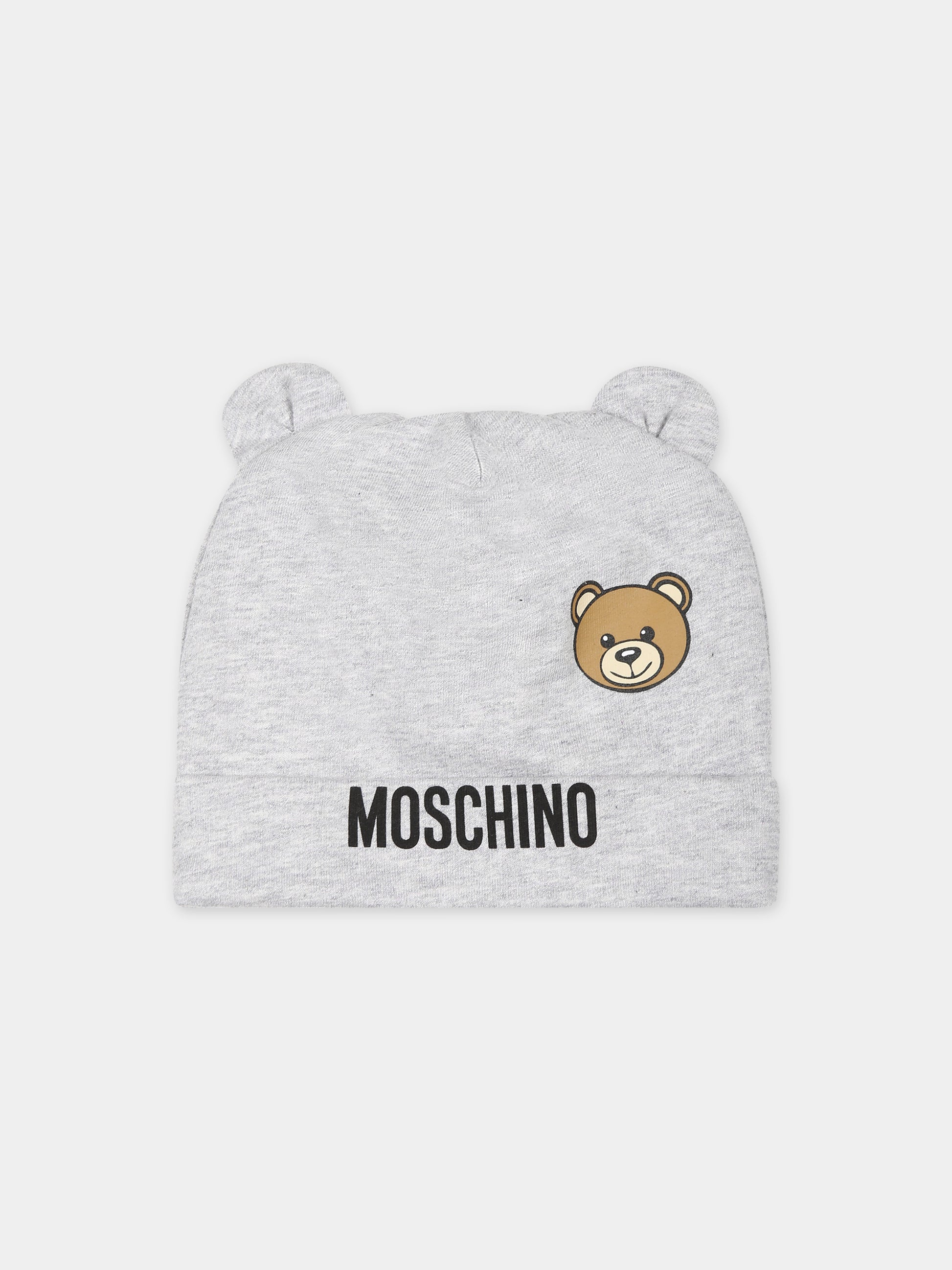 Set grigio per neonati con Teddy Bear e logo,Moschino Kids,MUY06Q LCA19 60926