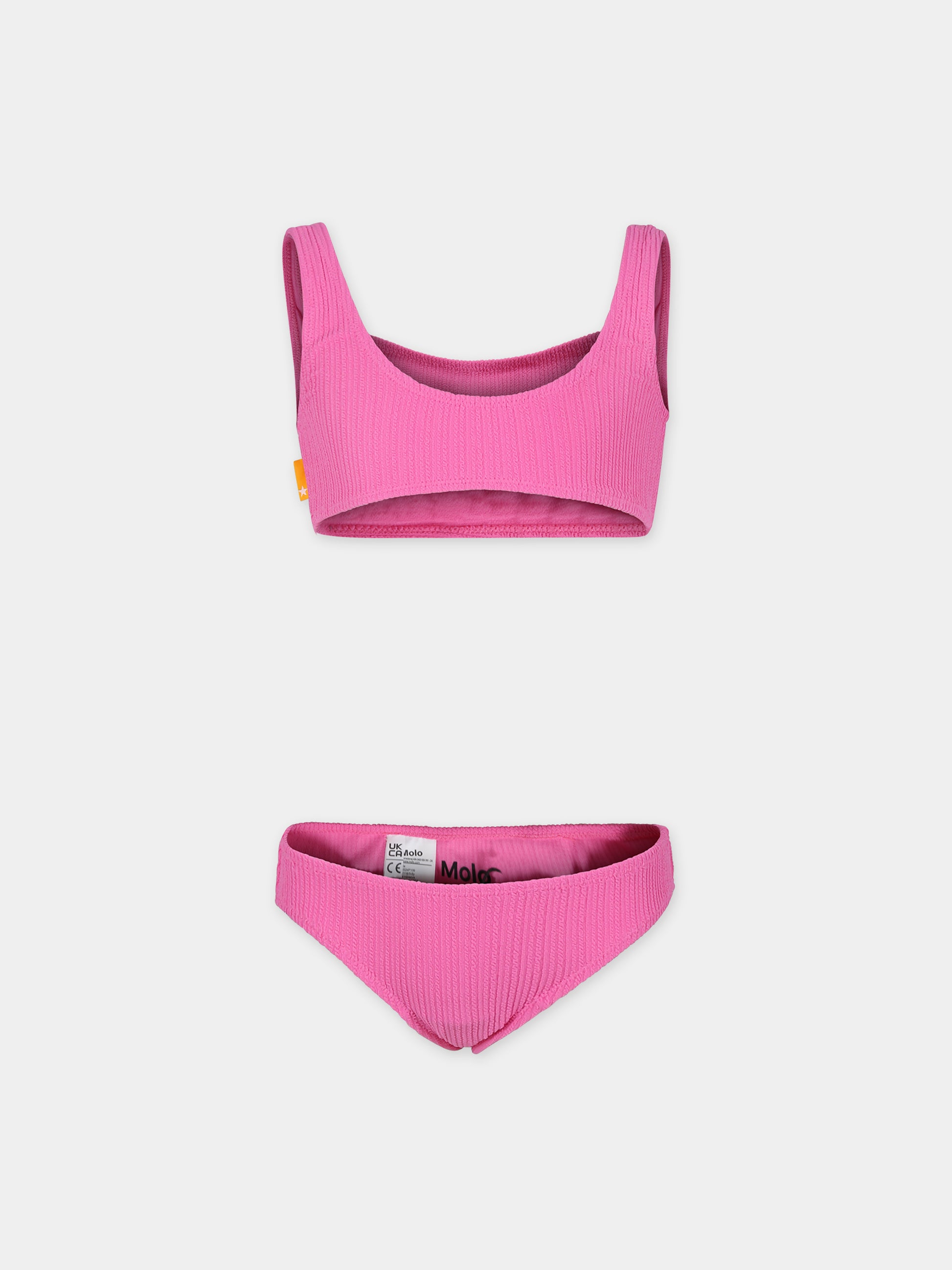 Bikini fucsia per bambina con logo,Molo,8S24P109 8854