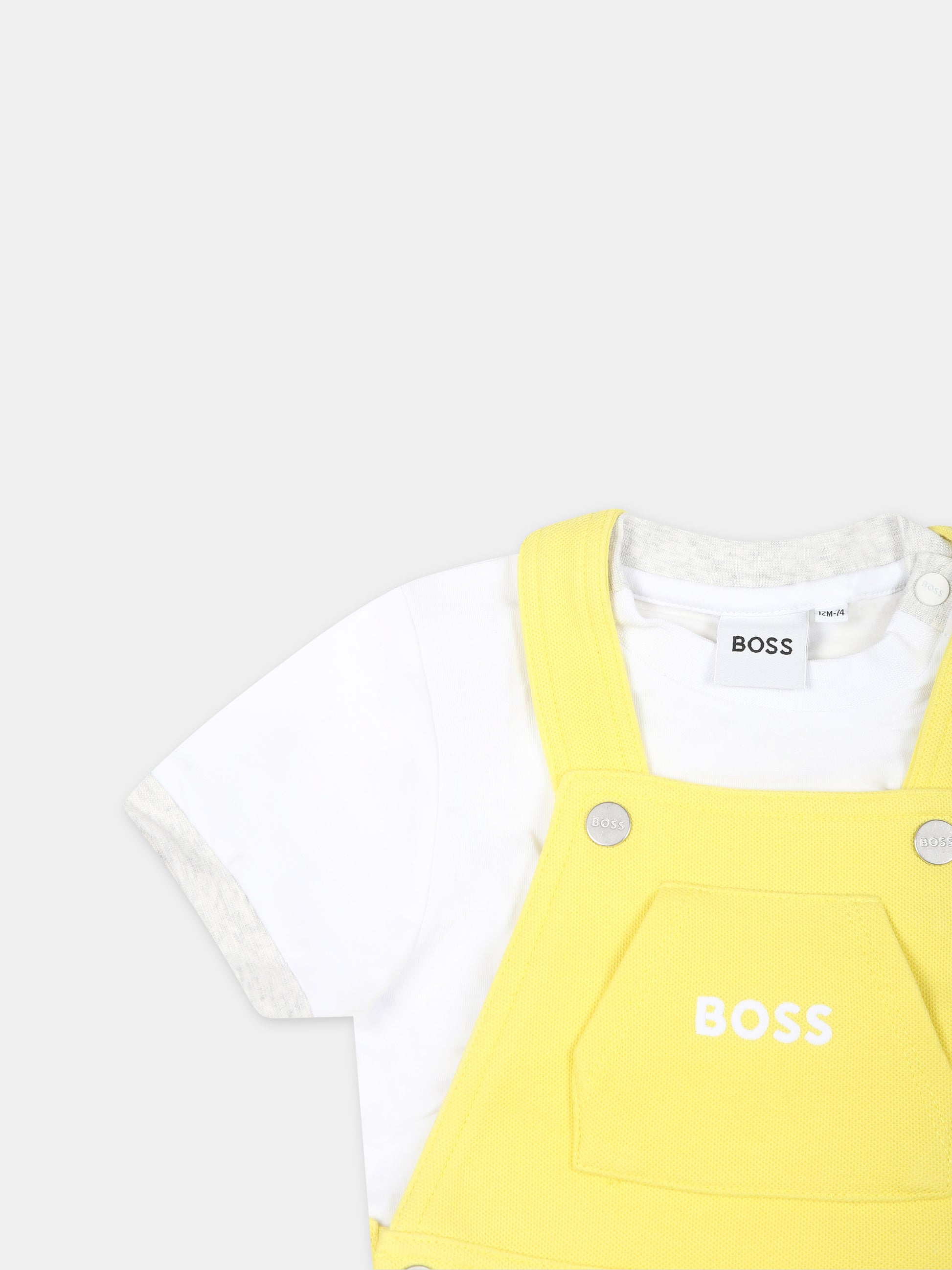 Completo giallo per neonato con logo,Boss,J50801 508