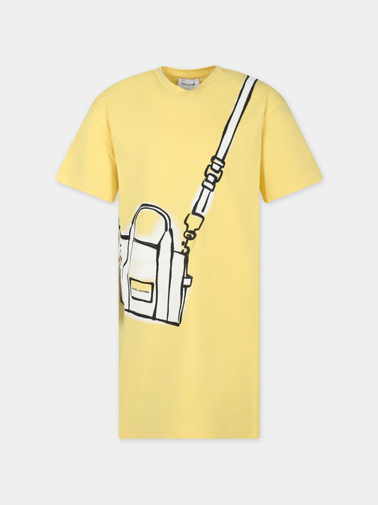 Vestito giallo per bambina con stampa borsa e logo,Marc Jacobs,W60072 577