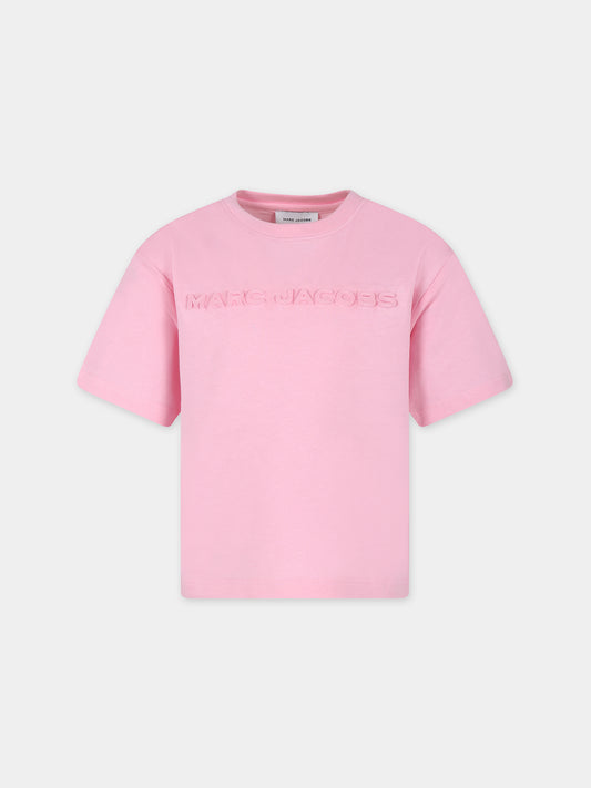 T-shirt rosa per bambina con logo,Marc Jacobs,W60039 45T