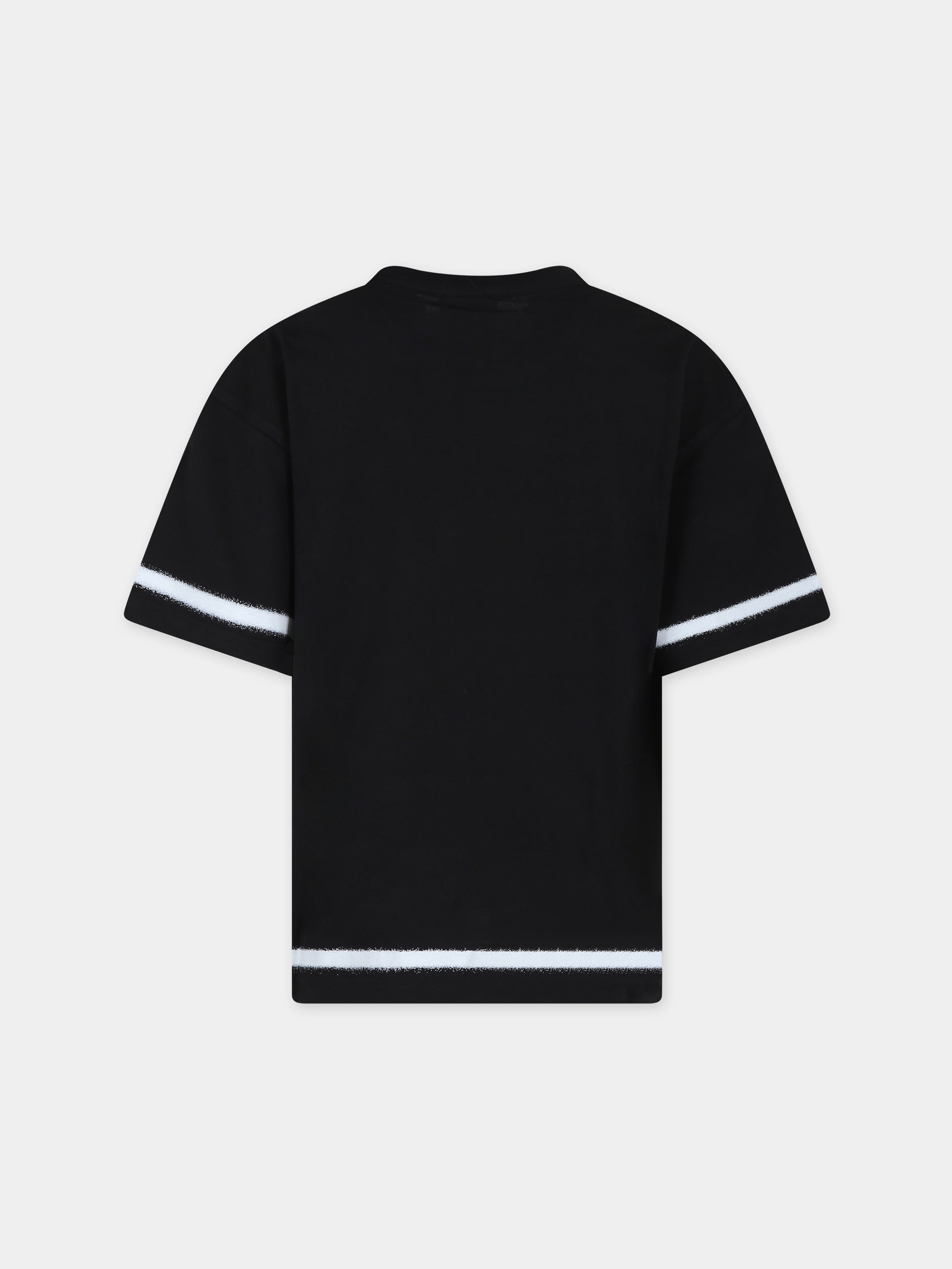 T-shirt nera per bambini con logo,Marc Jacobs,W60187 09B