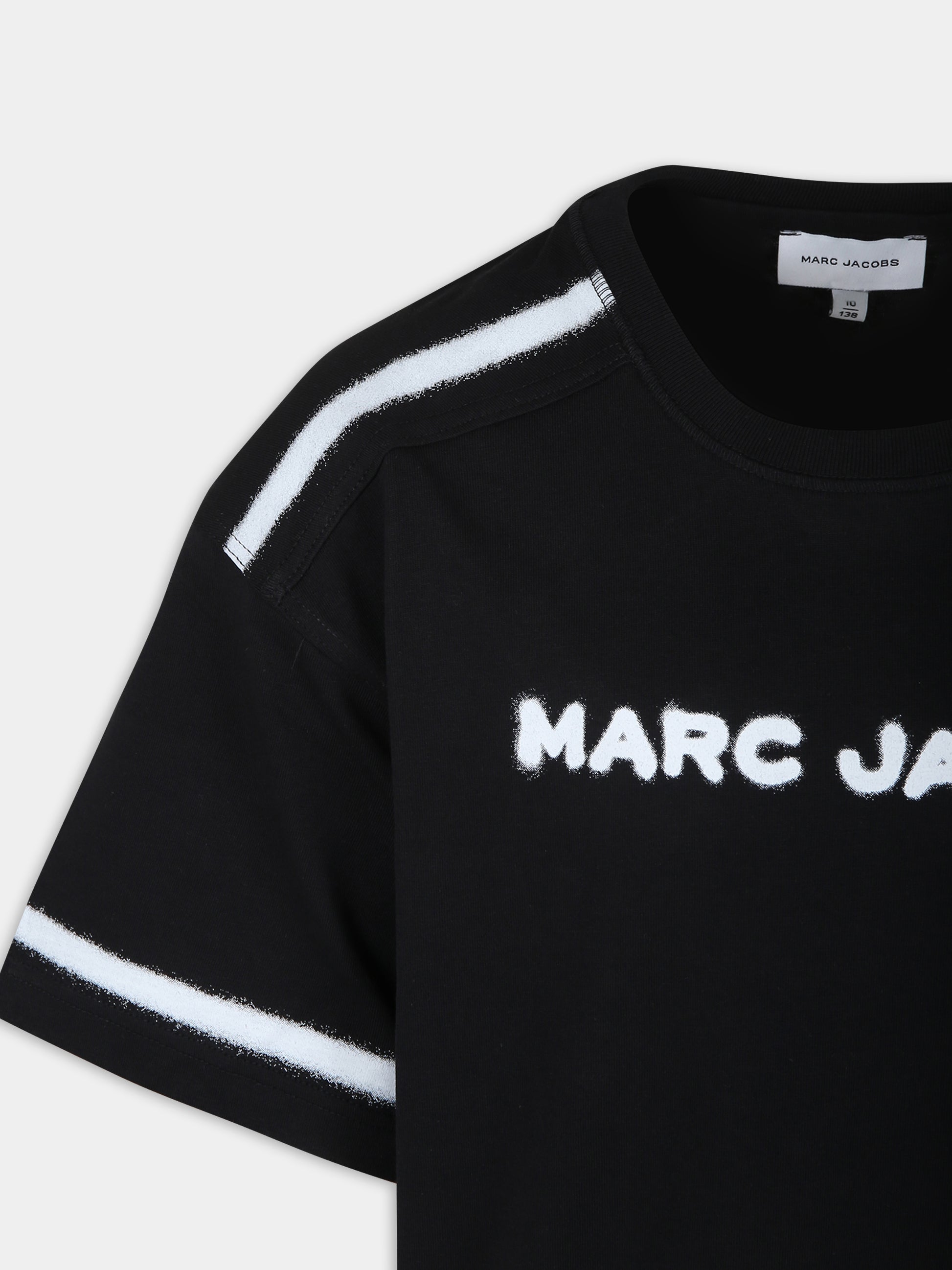 T-shirt nera per bambini con logo,Marc Jacobs,W60187 09B