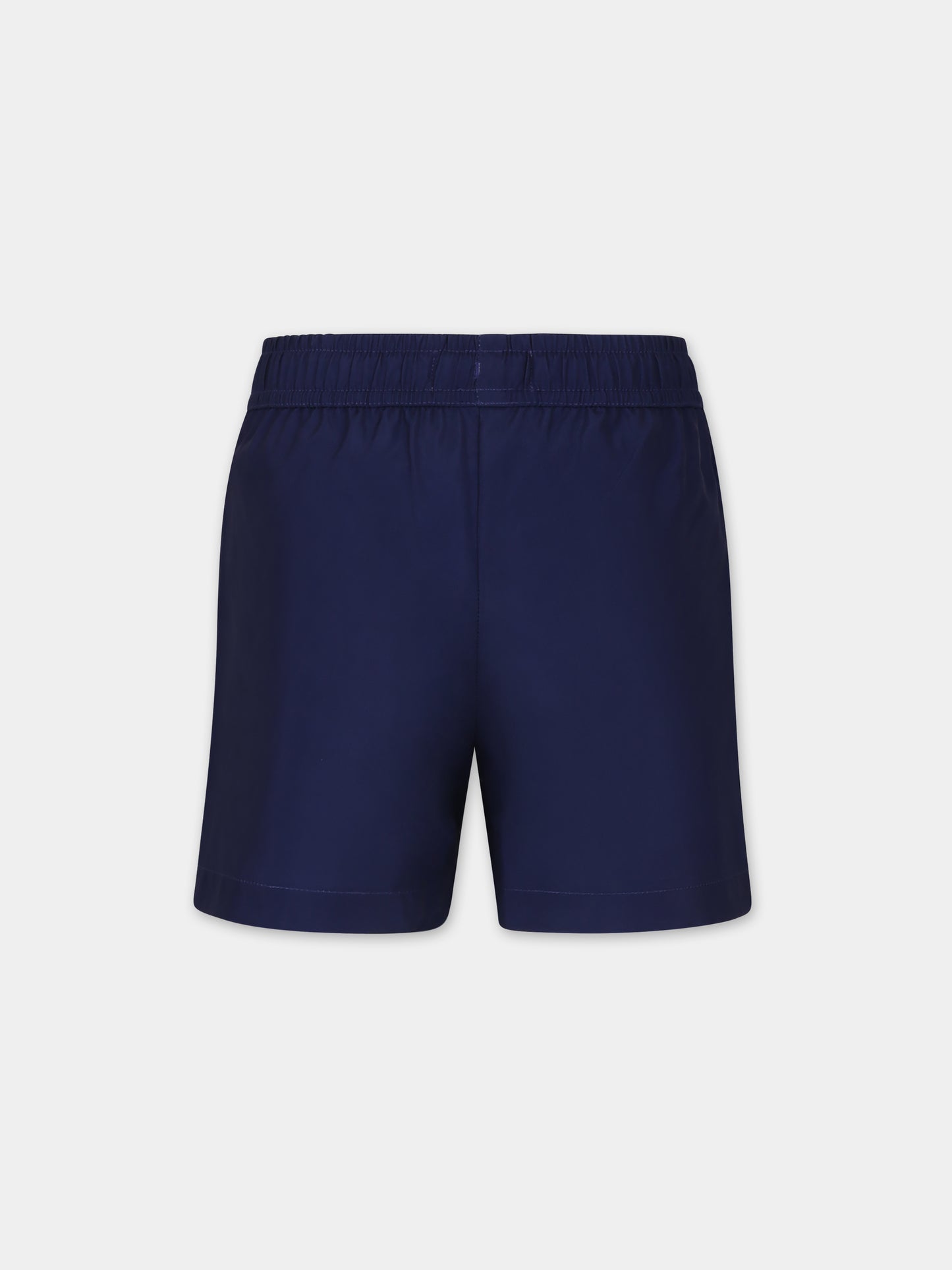 Boxer mare blu per bambino con Teddy Bear e logo,Moschino Kids,HOL01C LKA02 40016