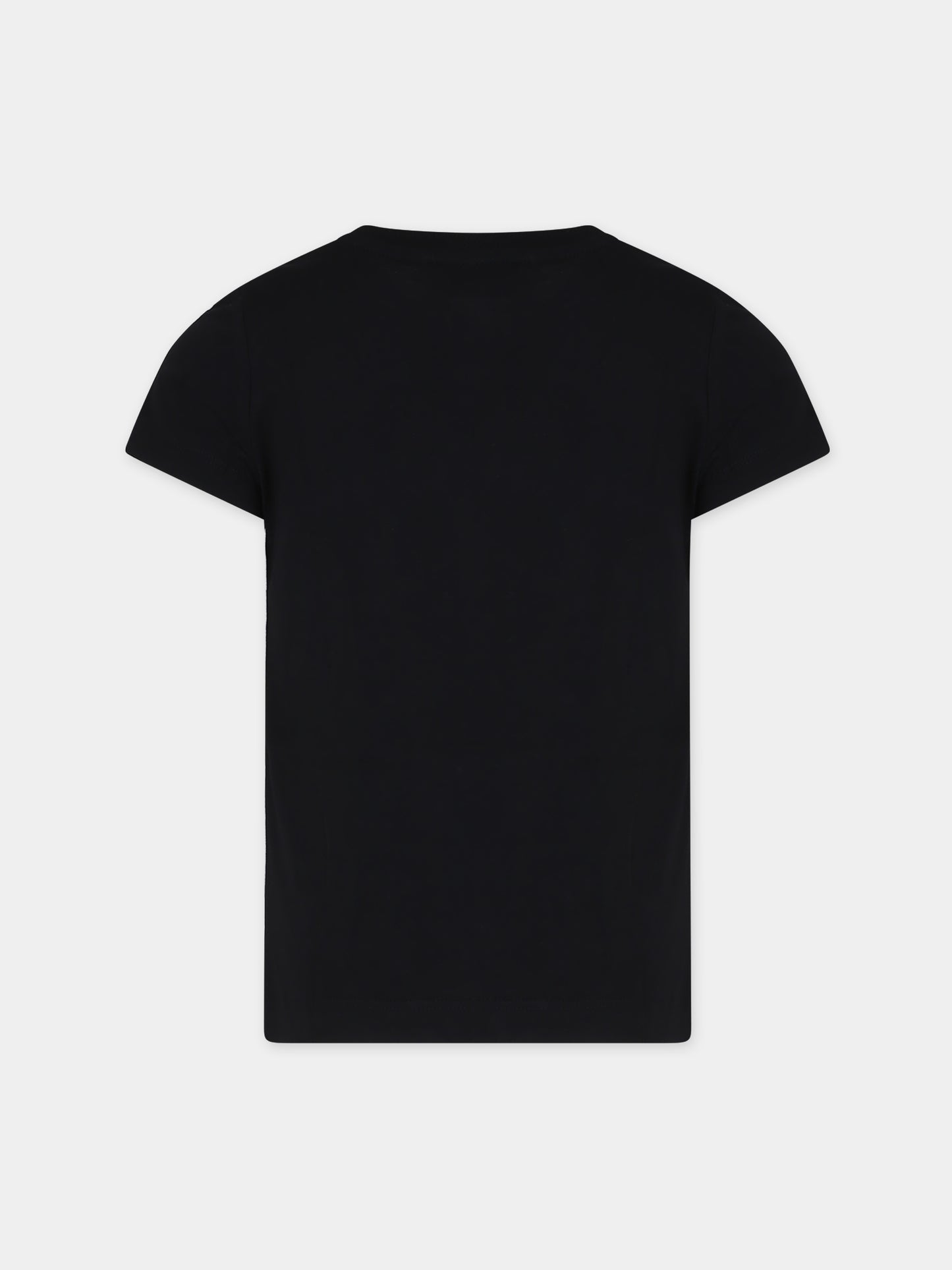 T-shirt nera per bambini con Teddy Bear e logo,Moschino Kids,HUM04Q LAA03 60100