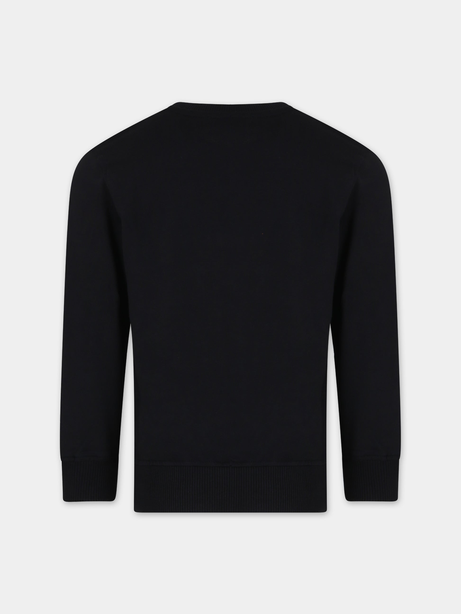 Felpa nera per bambini con Teddy Bears e logo,Moschino Kids,HZF05R LCA19 60100