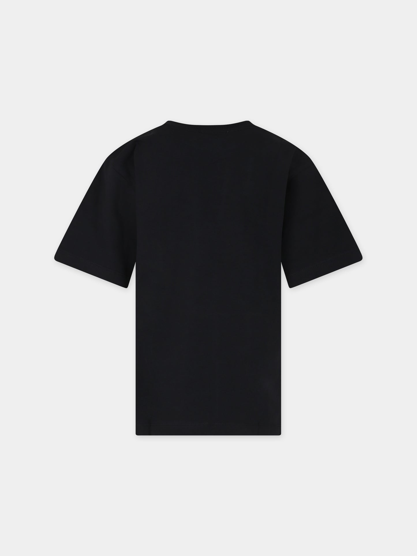 T-shirt nera per bambino con logo,Moschino Kids,HZM03S LBA10 60100