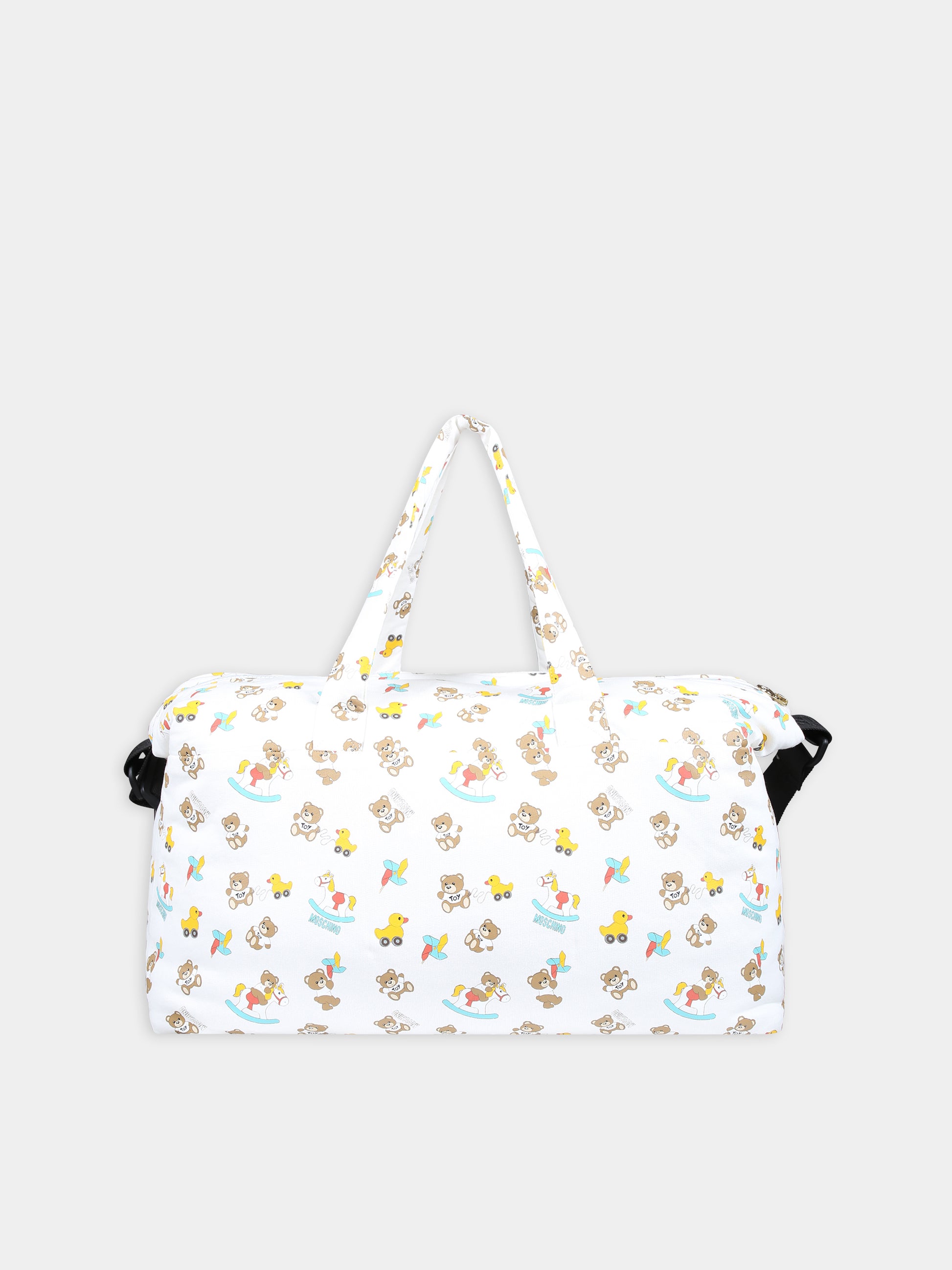 Borsa mamma bianca per neonati con Teddy Bear e stampa,Moschino Kids,MTX03A LCB50 84587