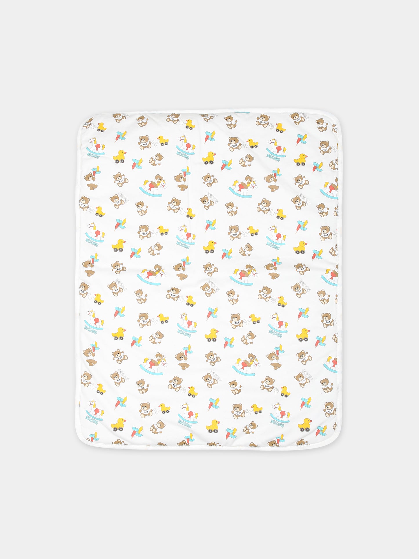 Borsa mamma bianca per neonati con Teddy Bear e stampa,Moschino Kids,MTX03A LCB50 84587