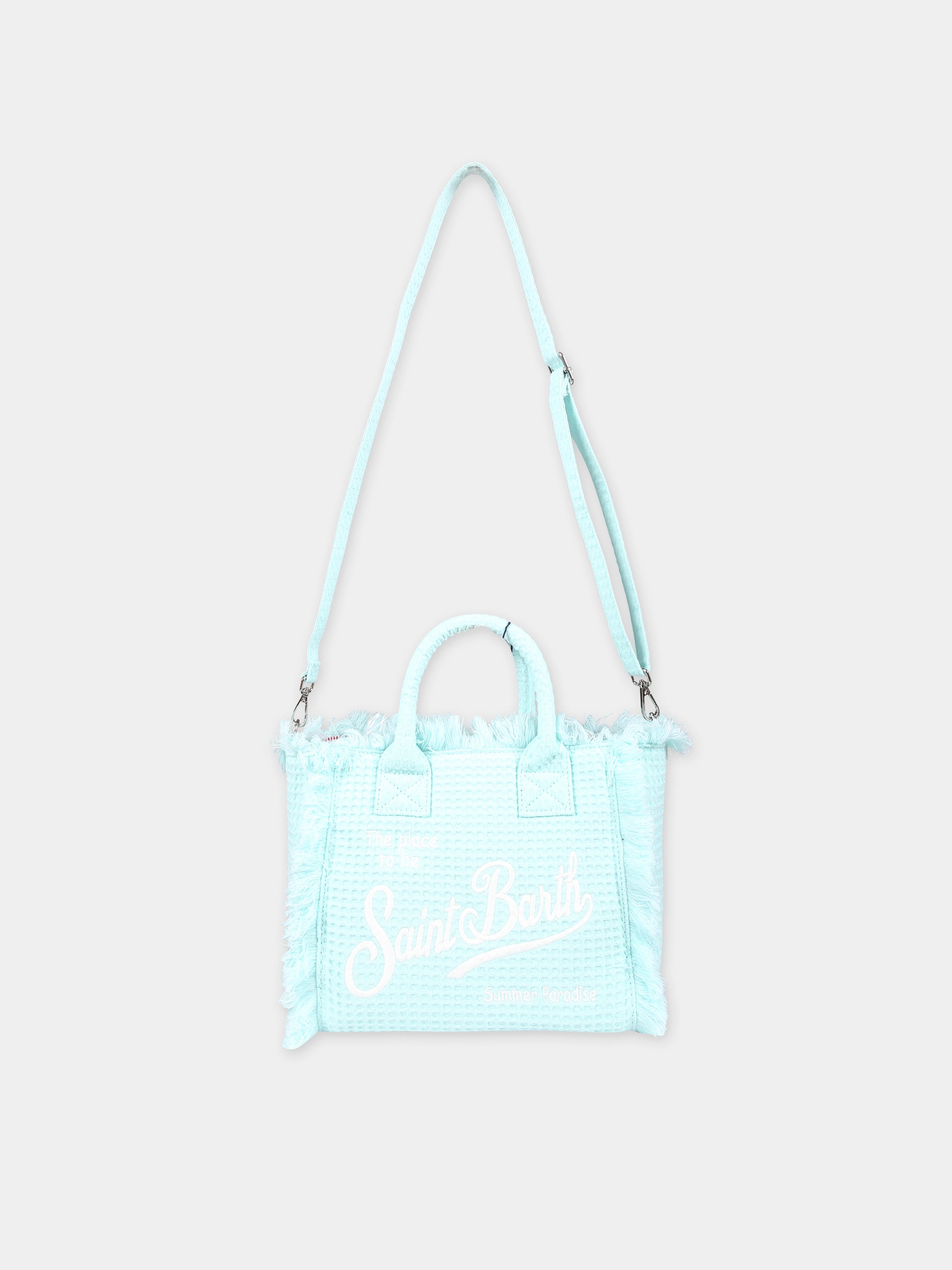 Borsa mare celeste per bambina con logo,Mc2 Saint Barth,COL0005 00193F