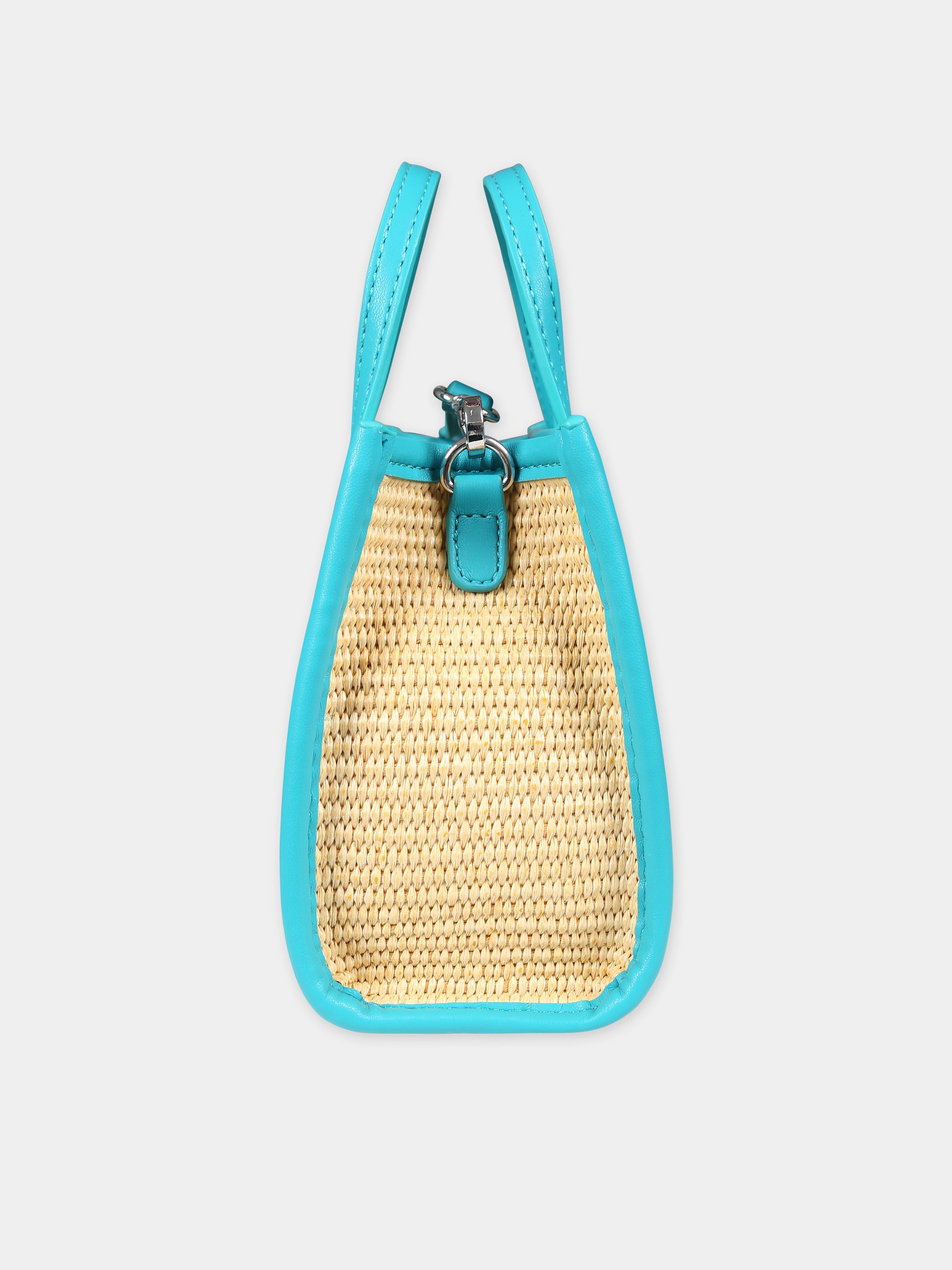 Borsa mare beige per bambina con logo verde,Mc2 Saint Barth,VIVM001 00249F