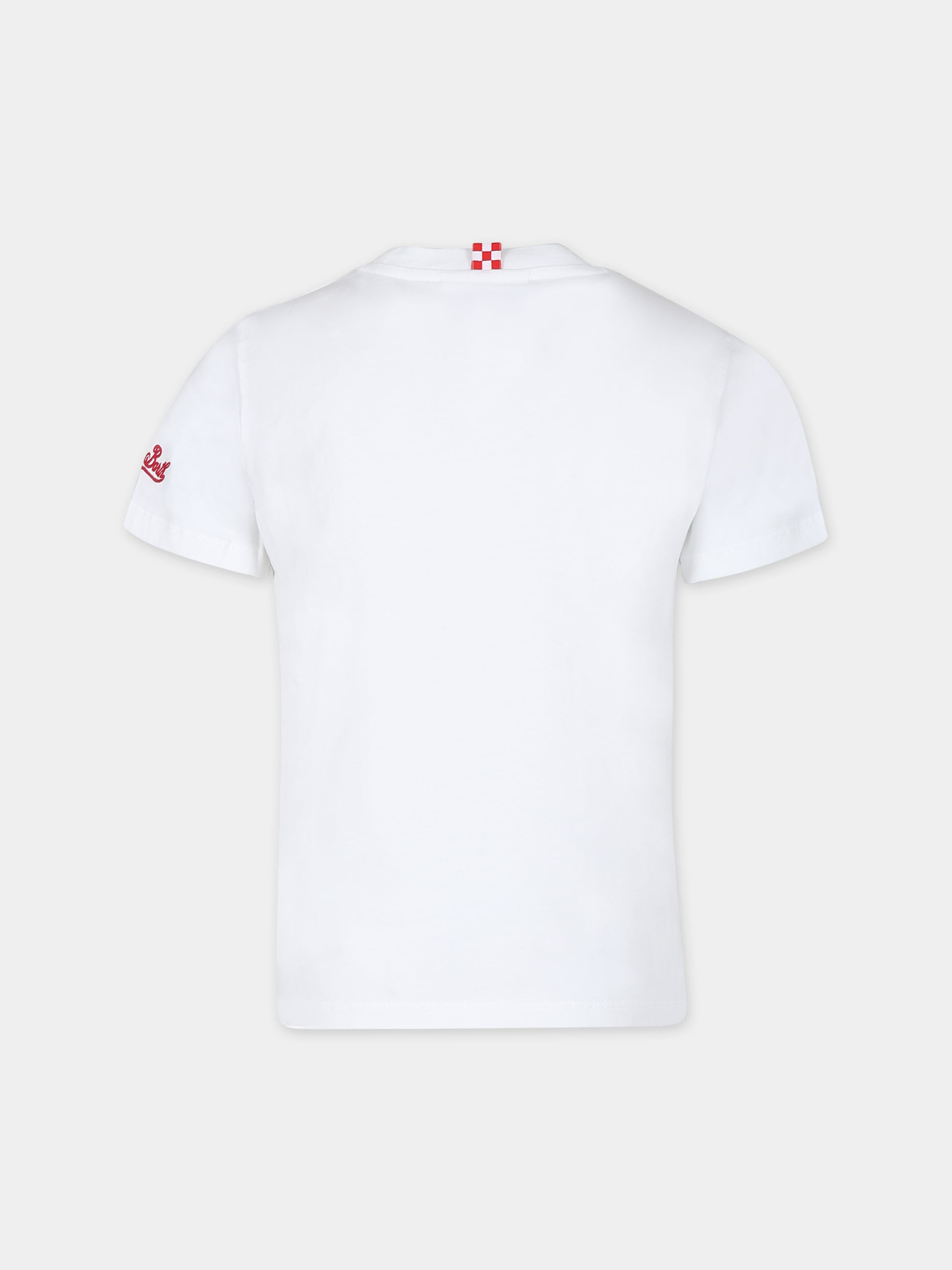 T-shirt bianca per bambino con stampa Estathé,Mc2 Saint Barth,TSH0001 02324F