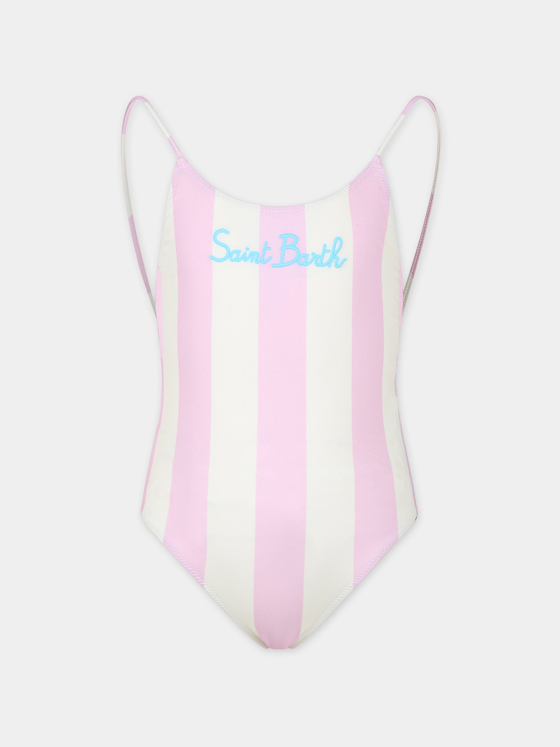 Costume intero rosa per bambina con logo,Mc2 Saint Barth,CEC0005 01654F
