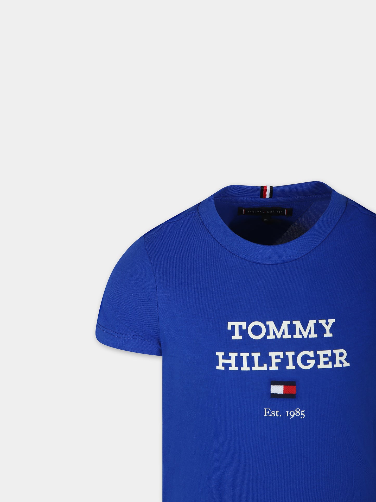 T-shirt blu per bambino con logo,Tommy Hilfiger Junior,23FTHKB0KB08671 C66