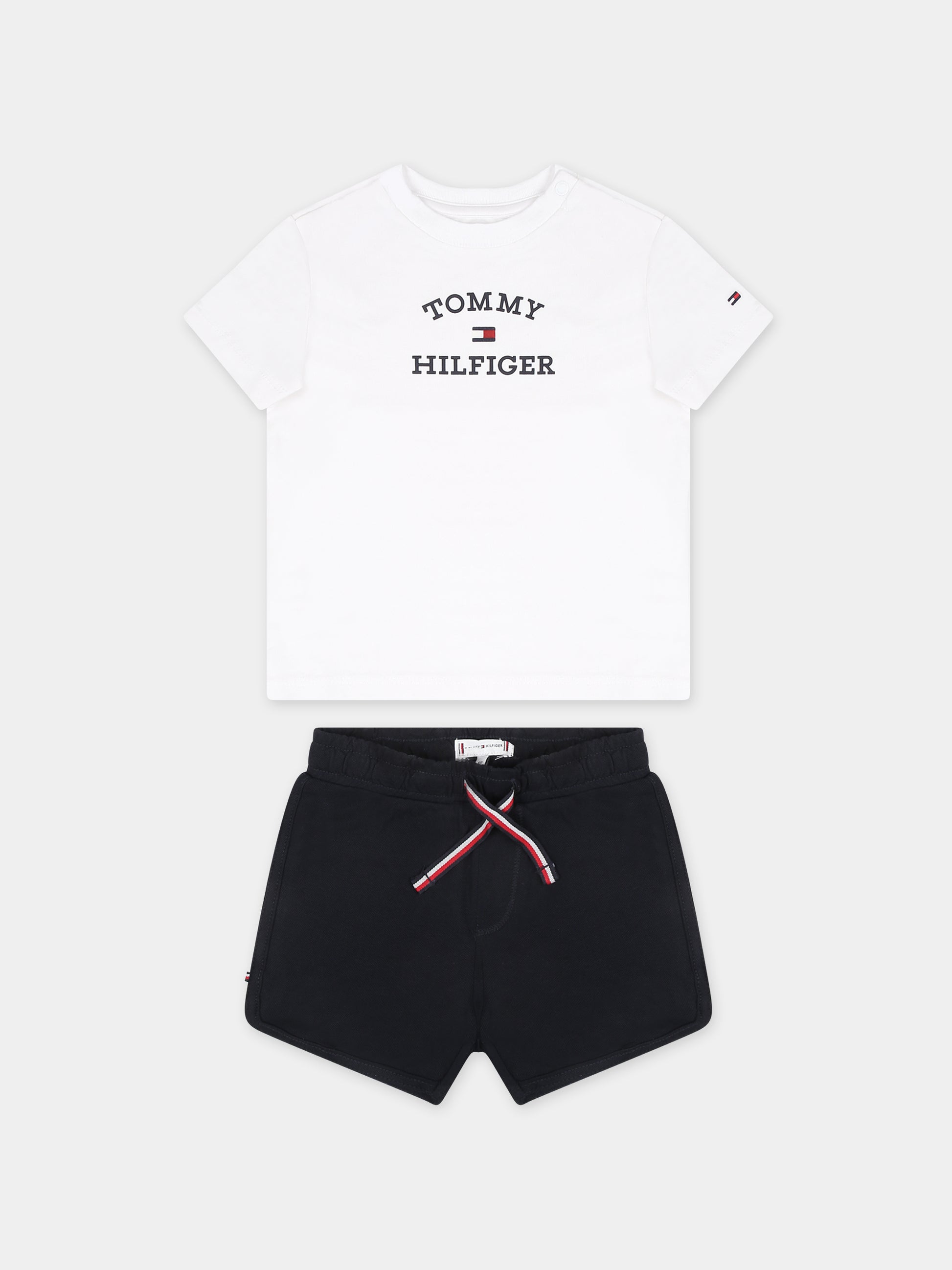 Completo bianco per neonato con logo,Tommy Hilfiger Junior,24STHKN0KN01812J YBR