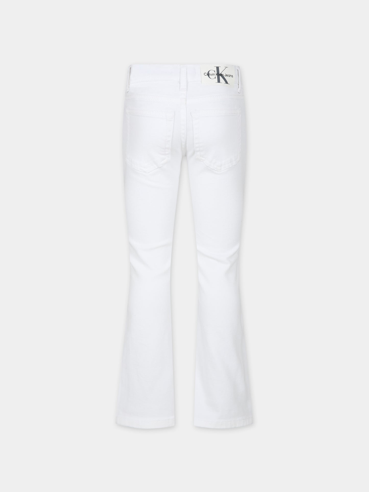 Jeans bianco per bambina con logo,Calvin Klein Kids,24SCKIG0IG02502J 1CD