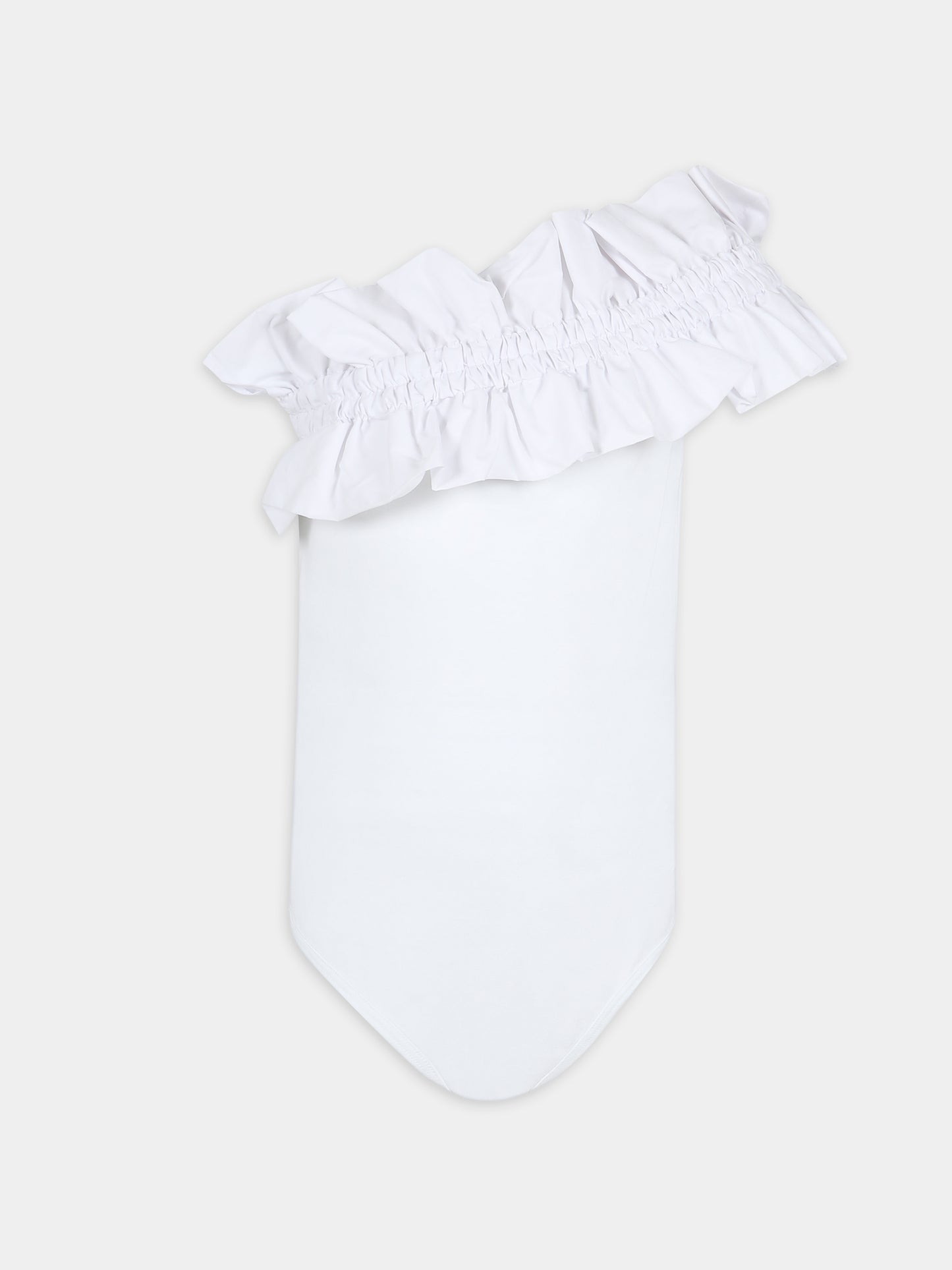 Body bianco per bambina con logo,Msgm Kids,MS029451 001