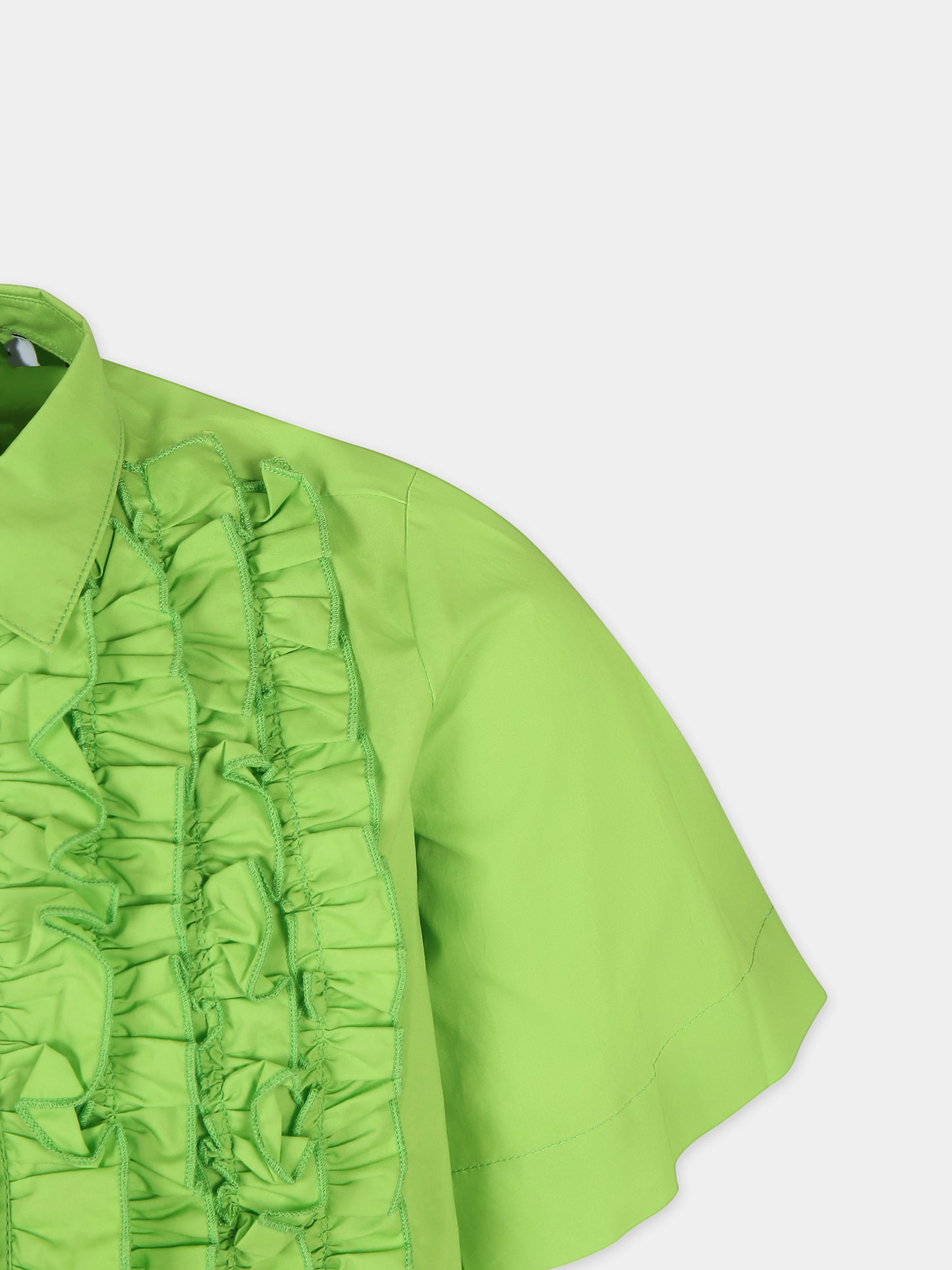 Camicia verde per bambina con logo,Msgm Kids,MS029416 170