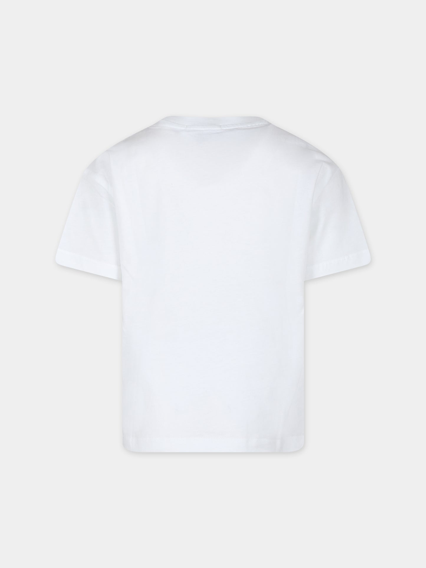 T-shirt bianca per bambini con logo,Msgm Kids,MS028729 001