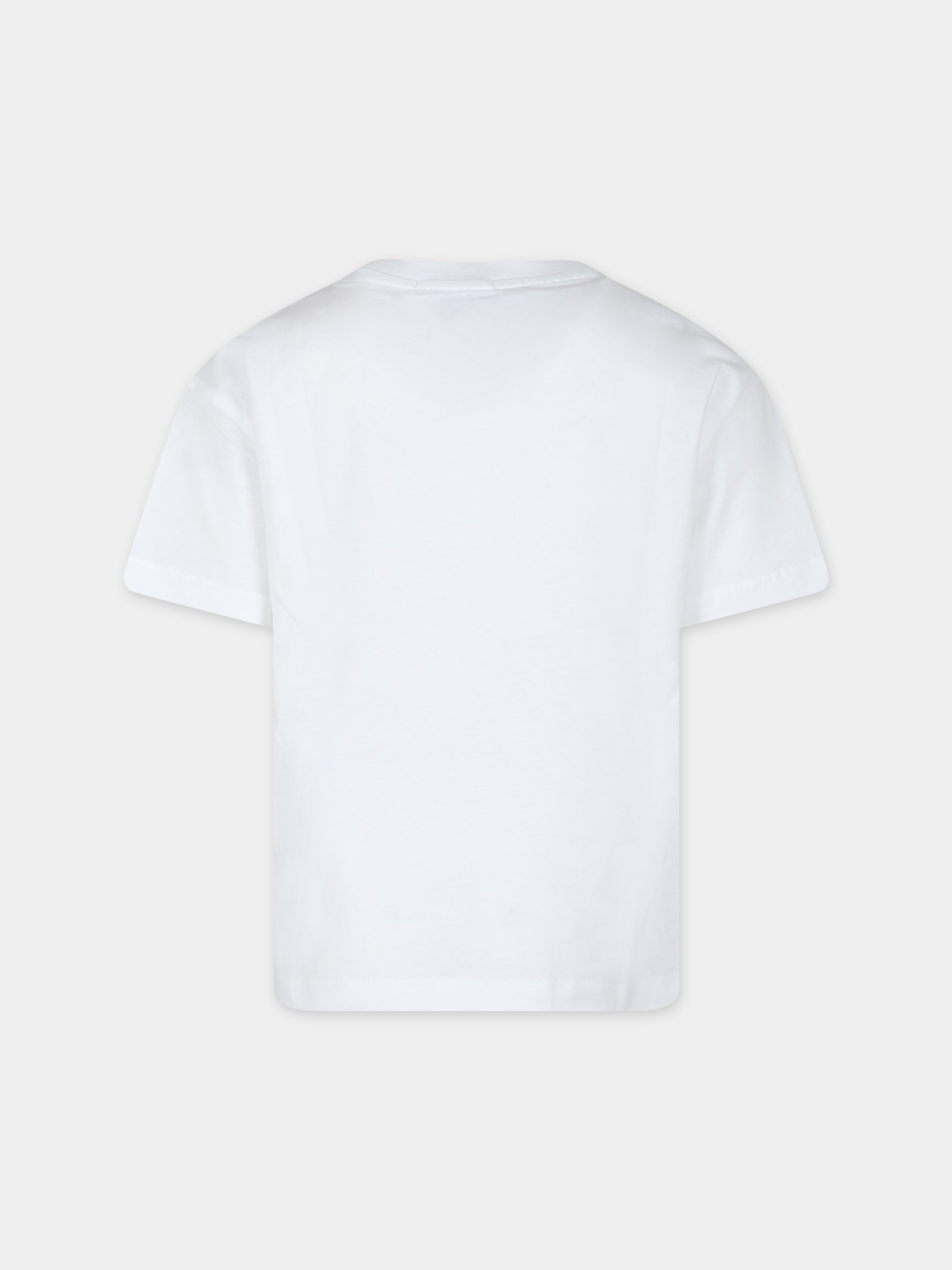 T-shirt bianca per bambini con logo,Msgm Kids,MS028729 001