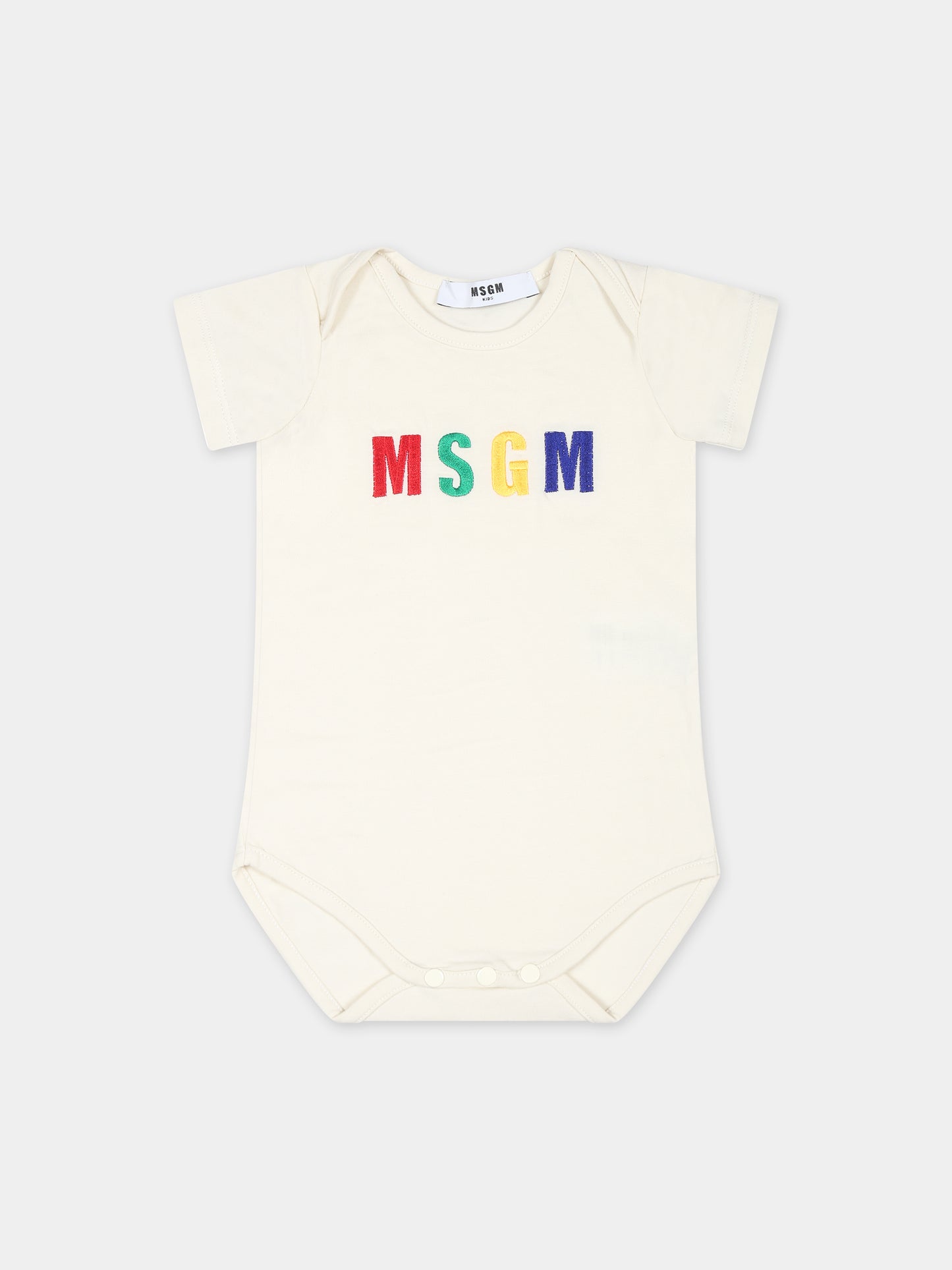 Set body avorio per neonati con logo,Msgm Kids,MS029365 013