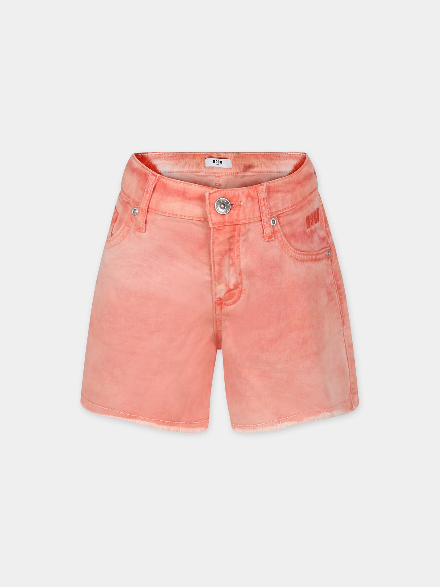 Shorts arancioni per bambina con logo,Msgm Kids,MS029374 030