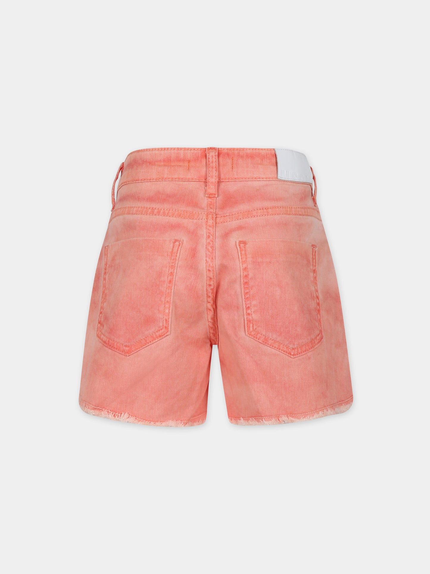 Shorts arancioni per bambina con logo,Msgm Kids,MS029374 030